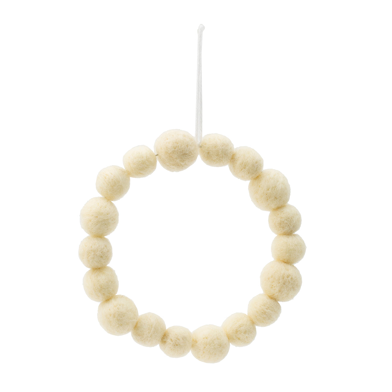 Cream felt ball garland perfect for nursery decor