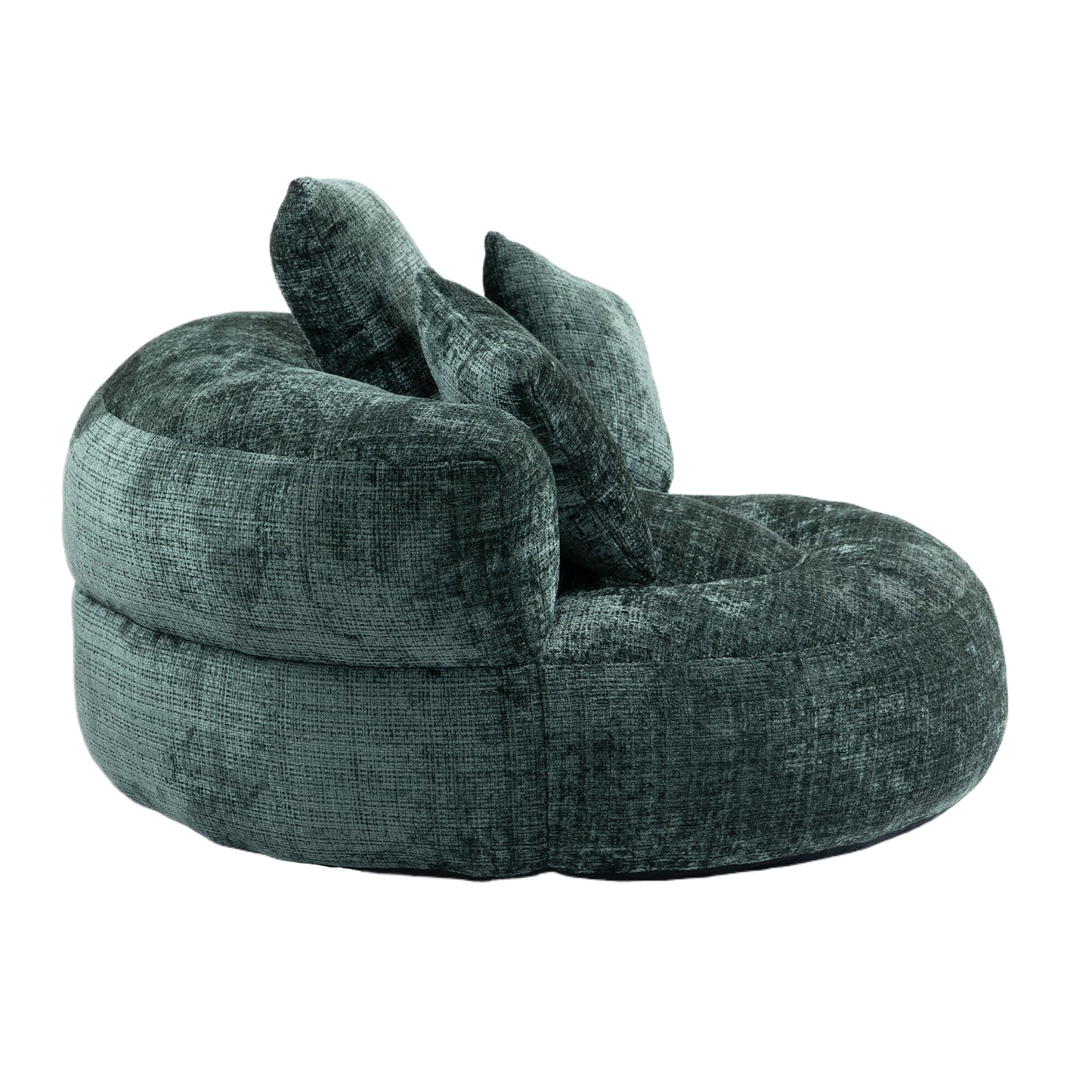 Teal velvet modular sofa with plush rounded cushions for a cozy living room