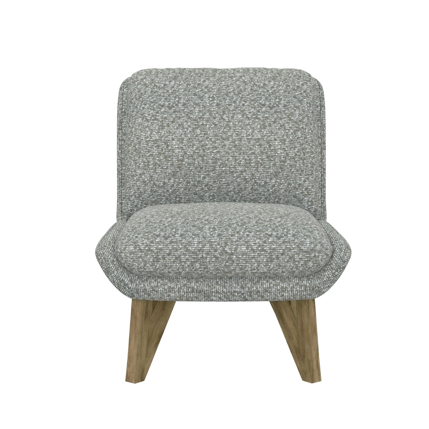 Grey textured accent chair with wooden legs