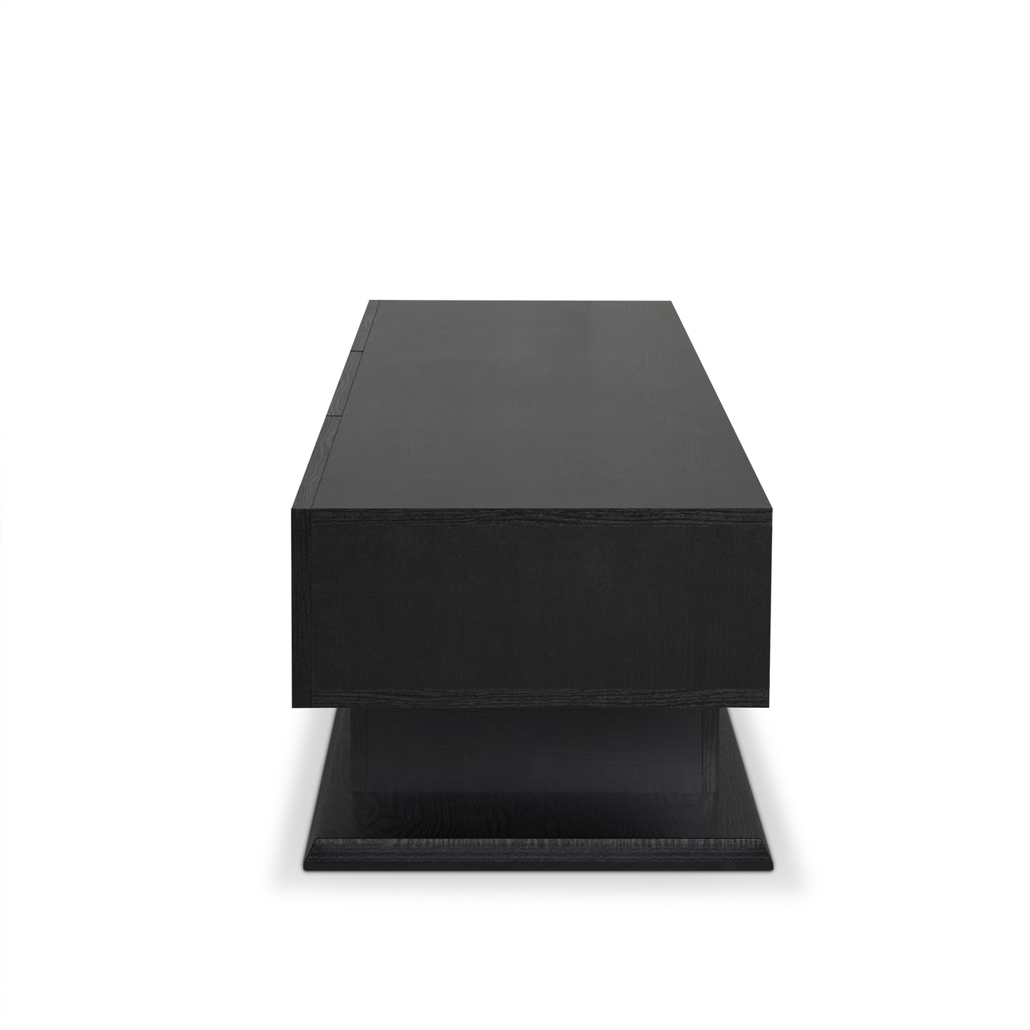 Sleek black wood coffee table with modern minimalist design