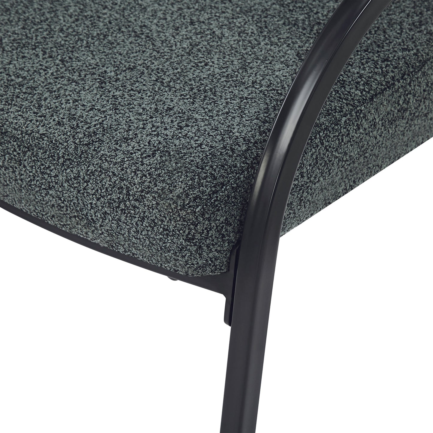 Closeup of a speckled grey fabric upholstery on a modern office chair