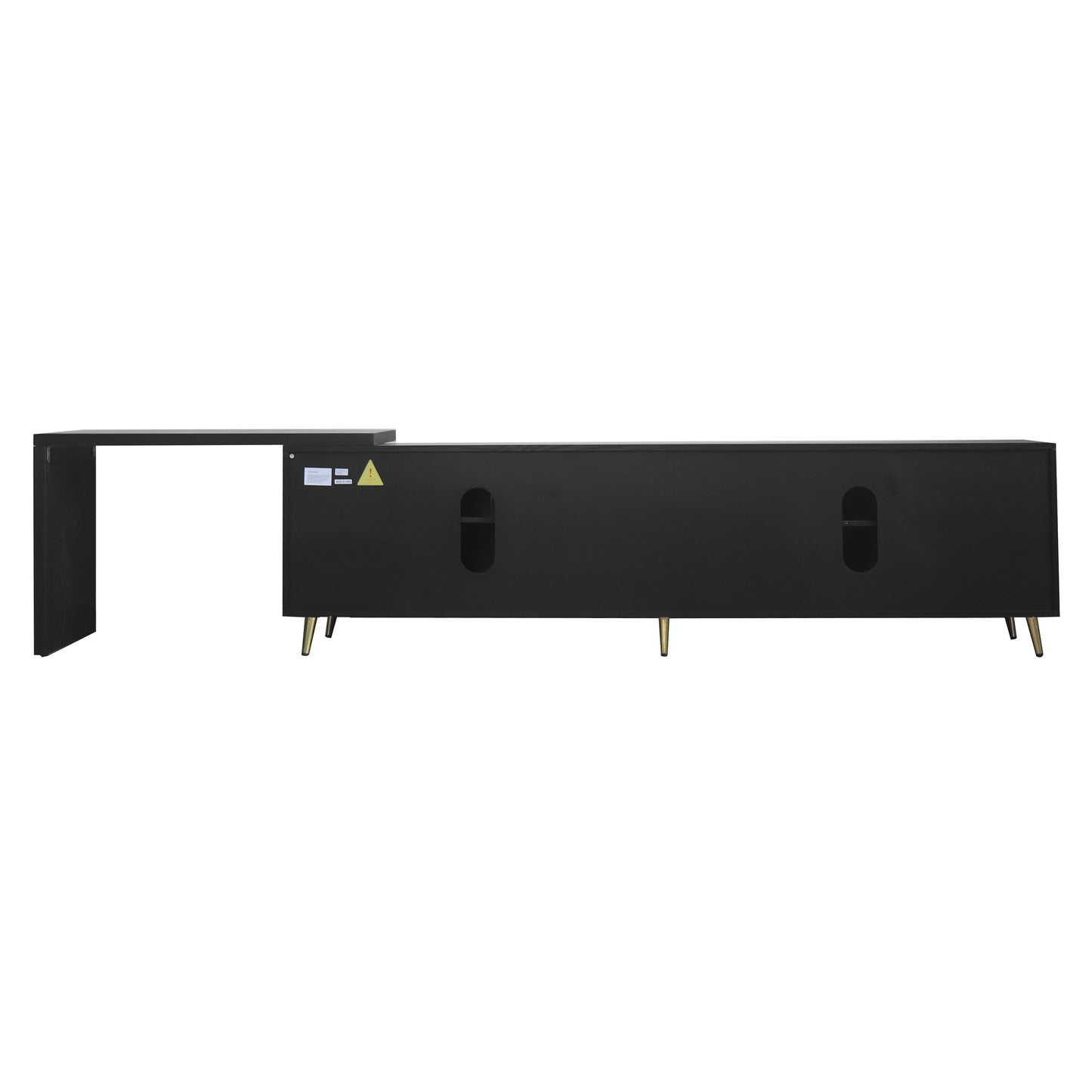 Black Lshaped desk with brass legs modern office furniture