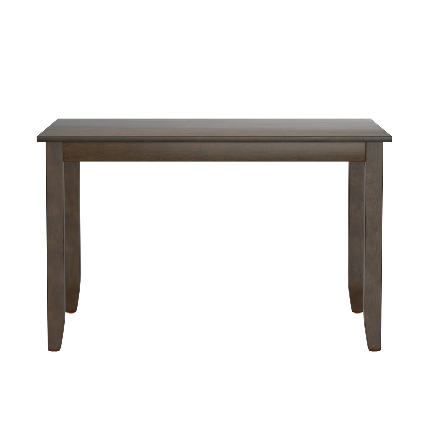 Dark brown wooden dining table with clean lines