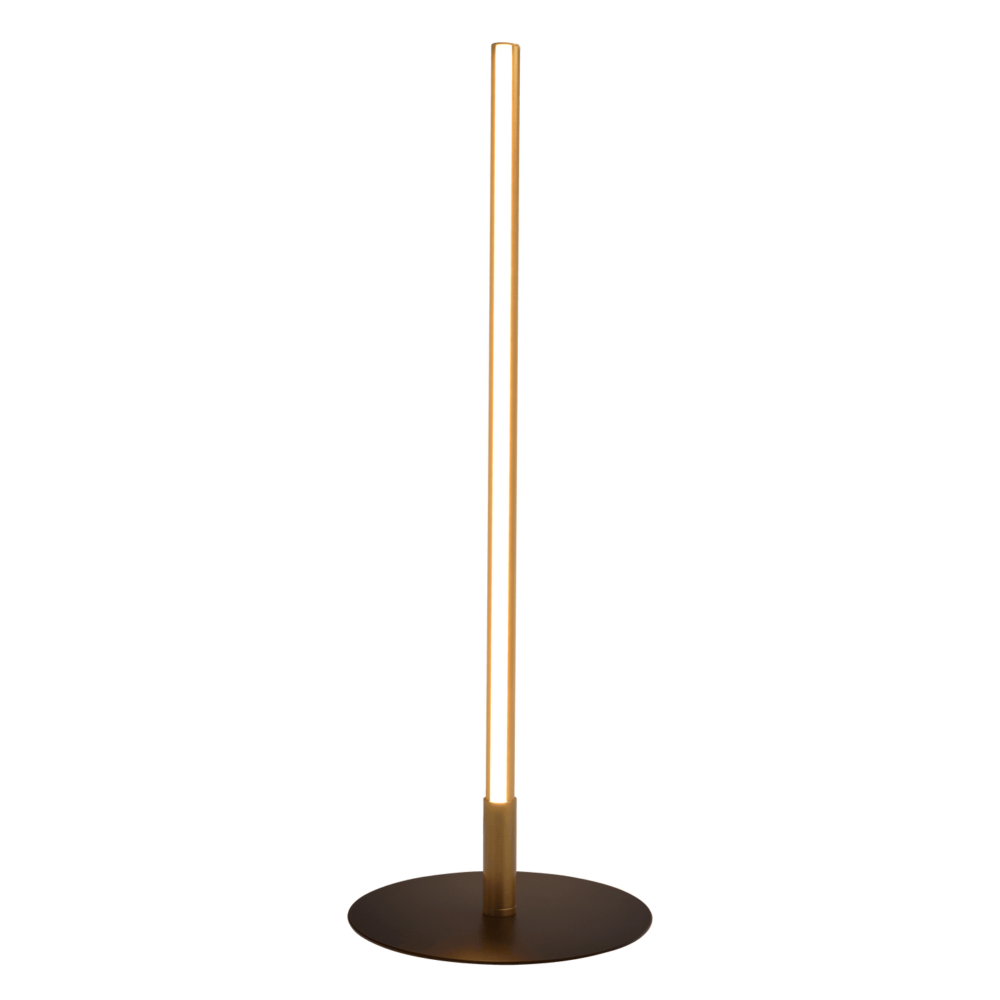 Modern brass floor lamp with minimalist LED light bar perfect for living rooms