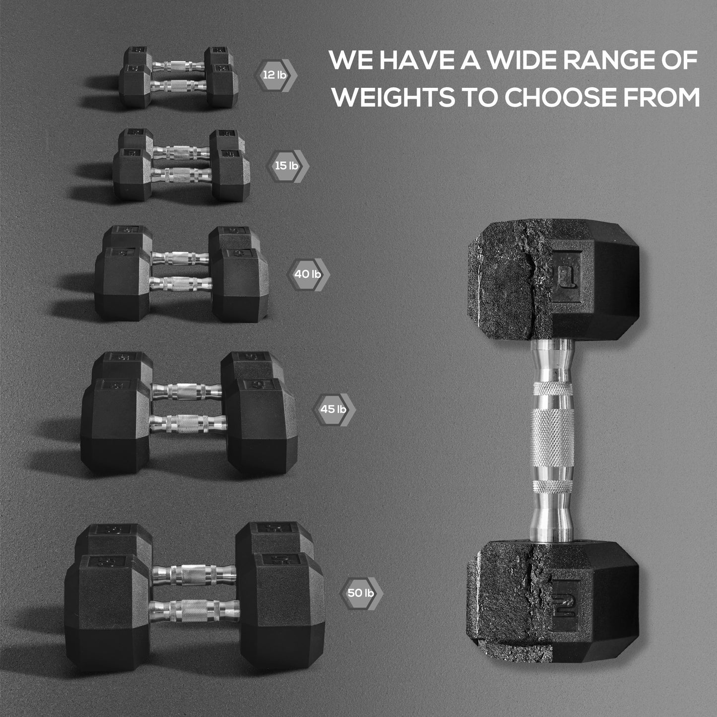Pair of black hex dumbbells lb weight for home gym training