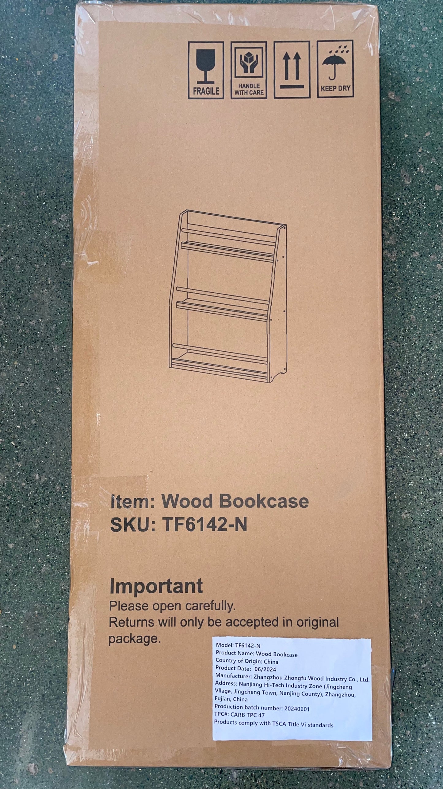 Carton for a wooden tier bookcase with SKU TFN