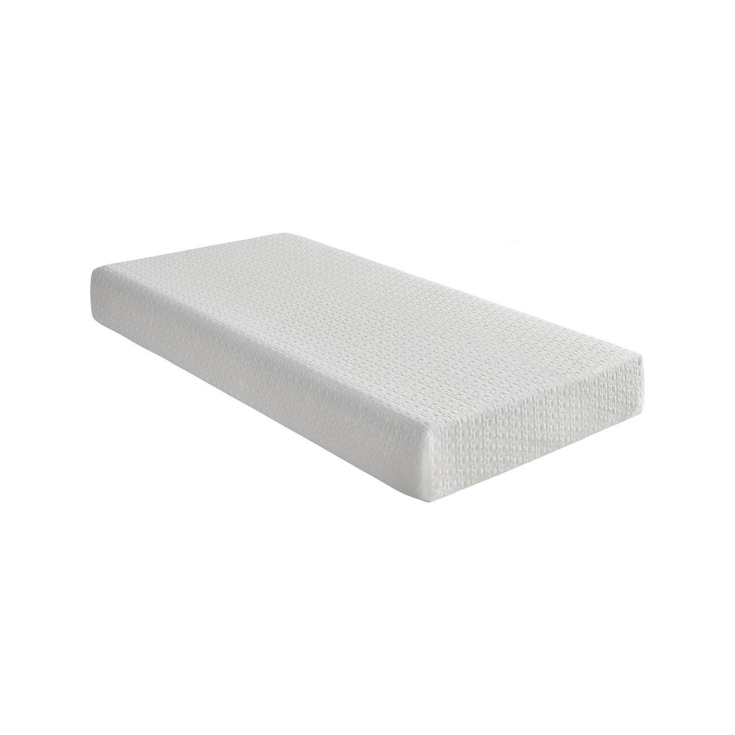 White textured memory foam mattress plush and supportive for ultimate sleep comfort