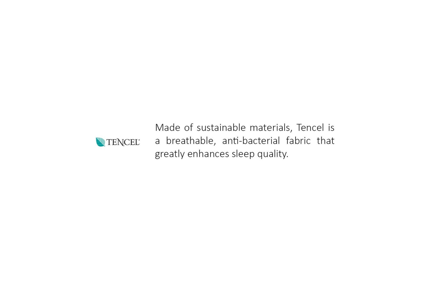 TENCEL logo with text sustainable breathable antibacterial fabric for better sleep quality