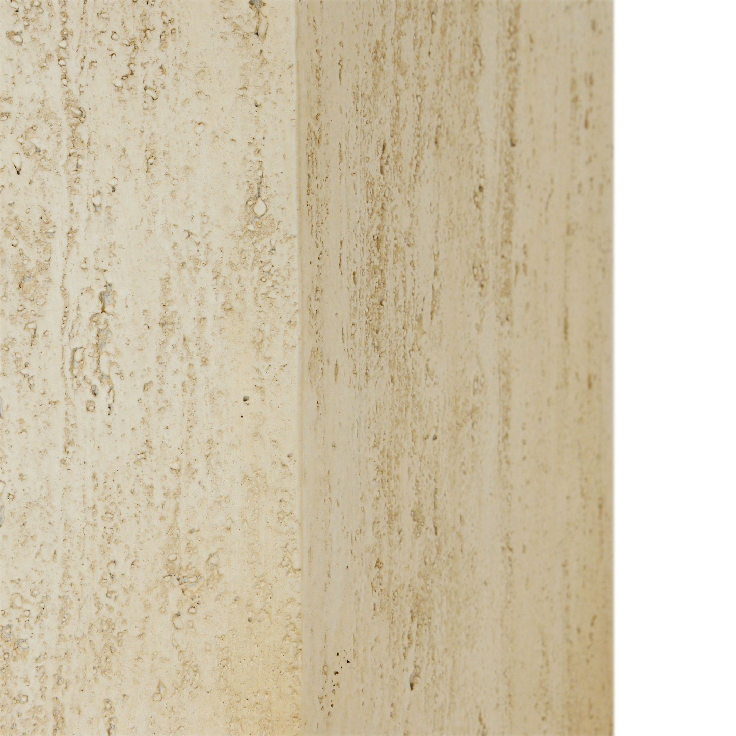 Closeup texture of beige travertine stone with natural pitting