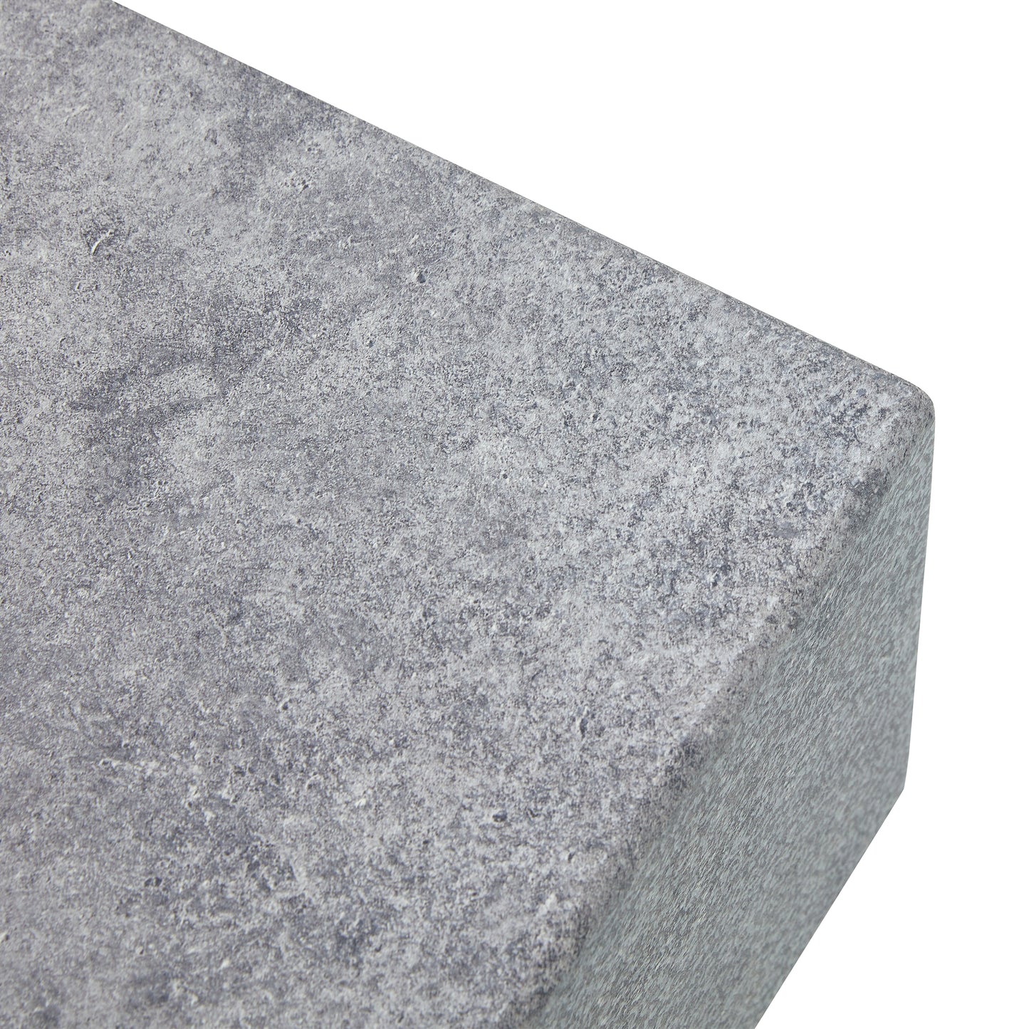 Textured grey stone slab with a matte finish ideal for kitchen countertops