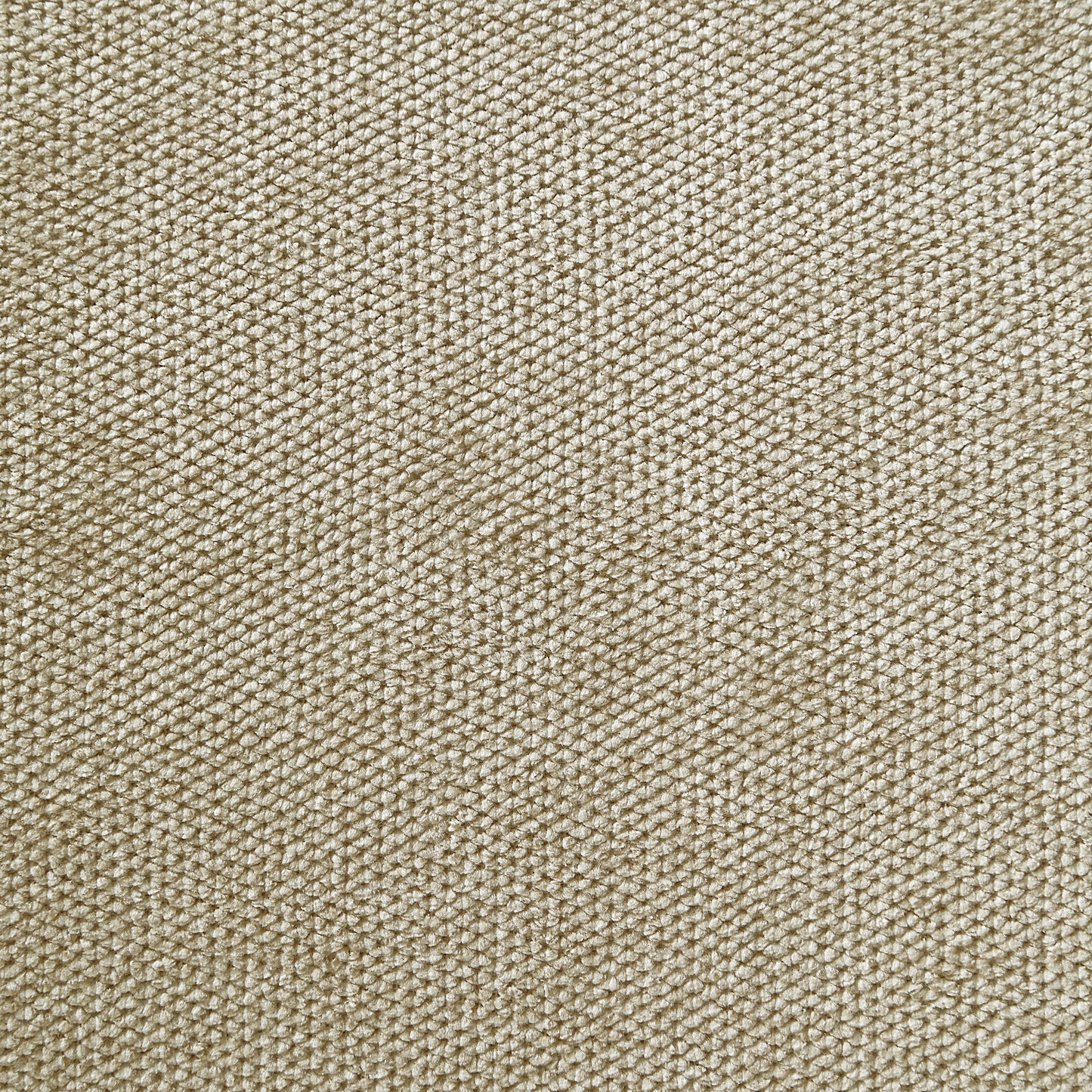 Closeup of textured beige fabric with a subtle diamond weave pattern
