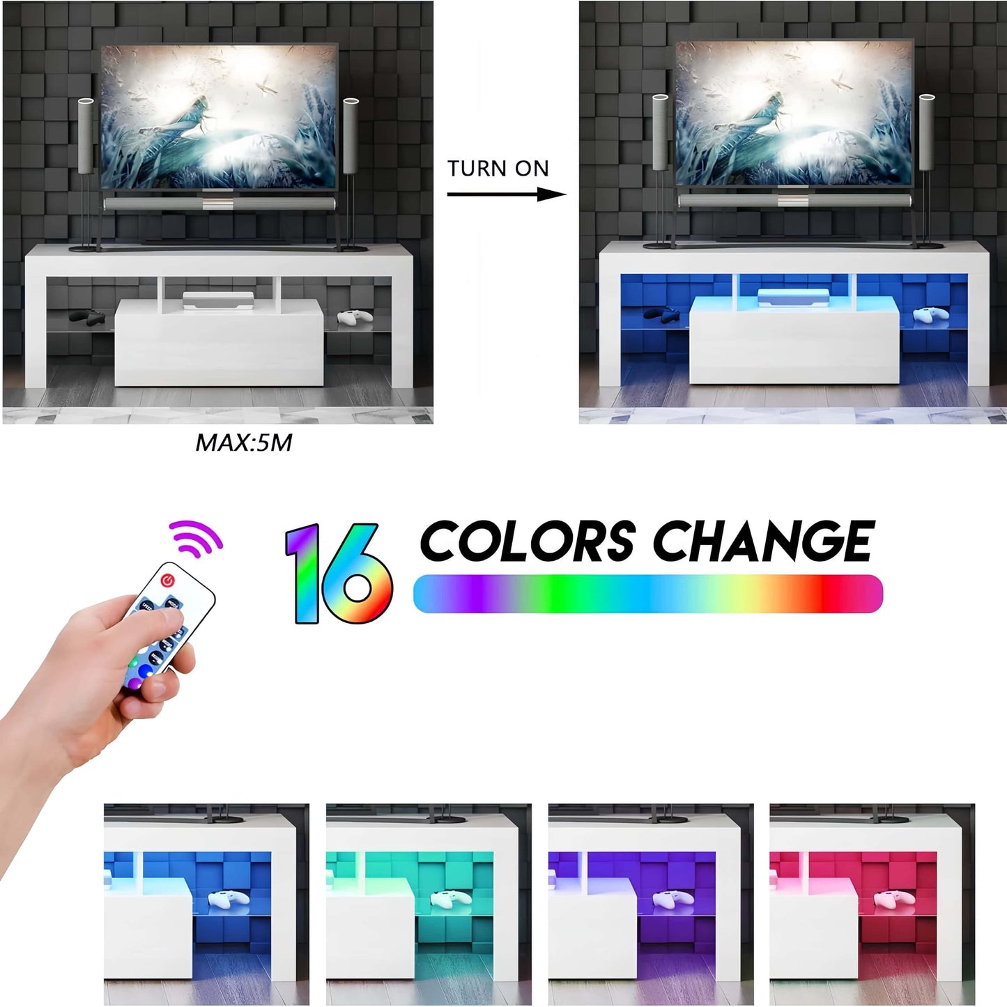 LED strip lights for entertainment center M length