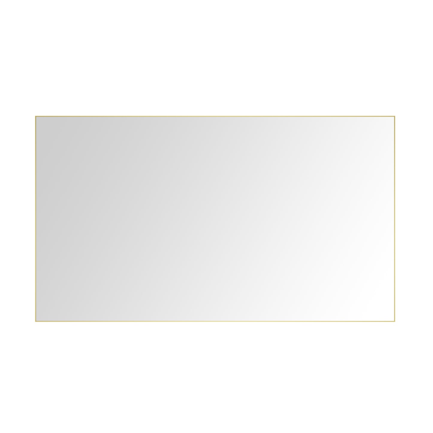 Sleek rectangular mirror with a thin gold frame ideal for entryway decor
