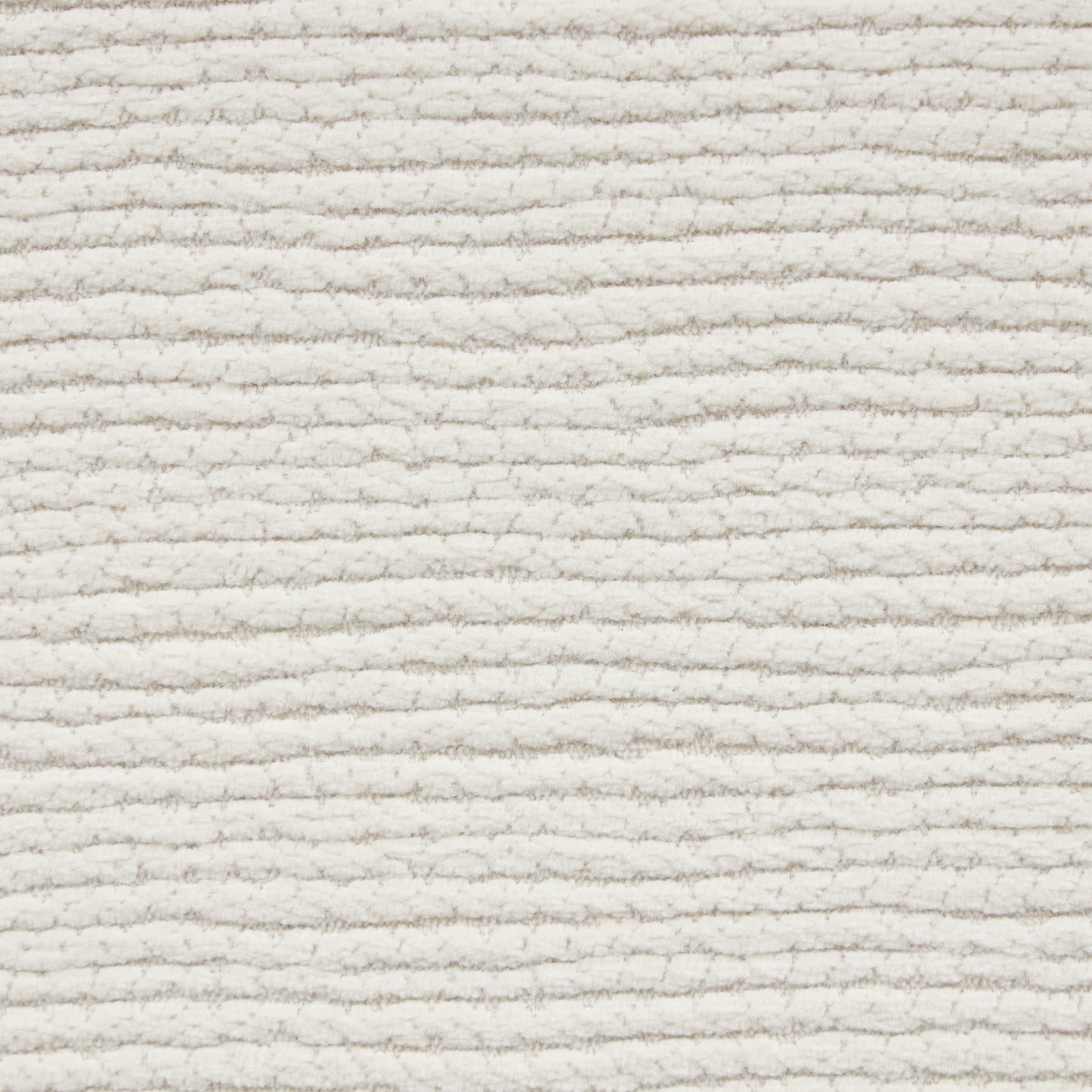 Cream chenille fabric with horizontal ribbed texture perfect for upholstery