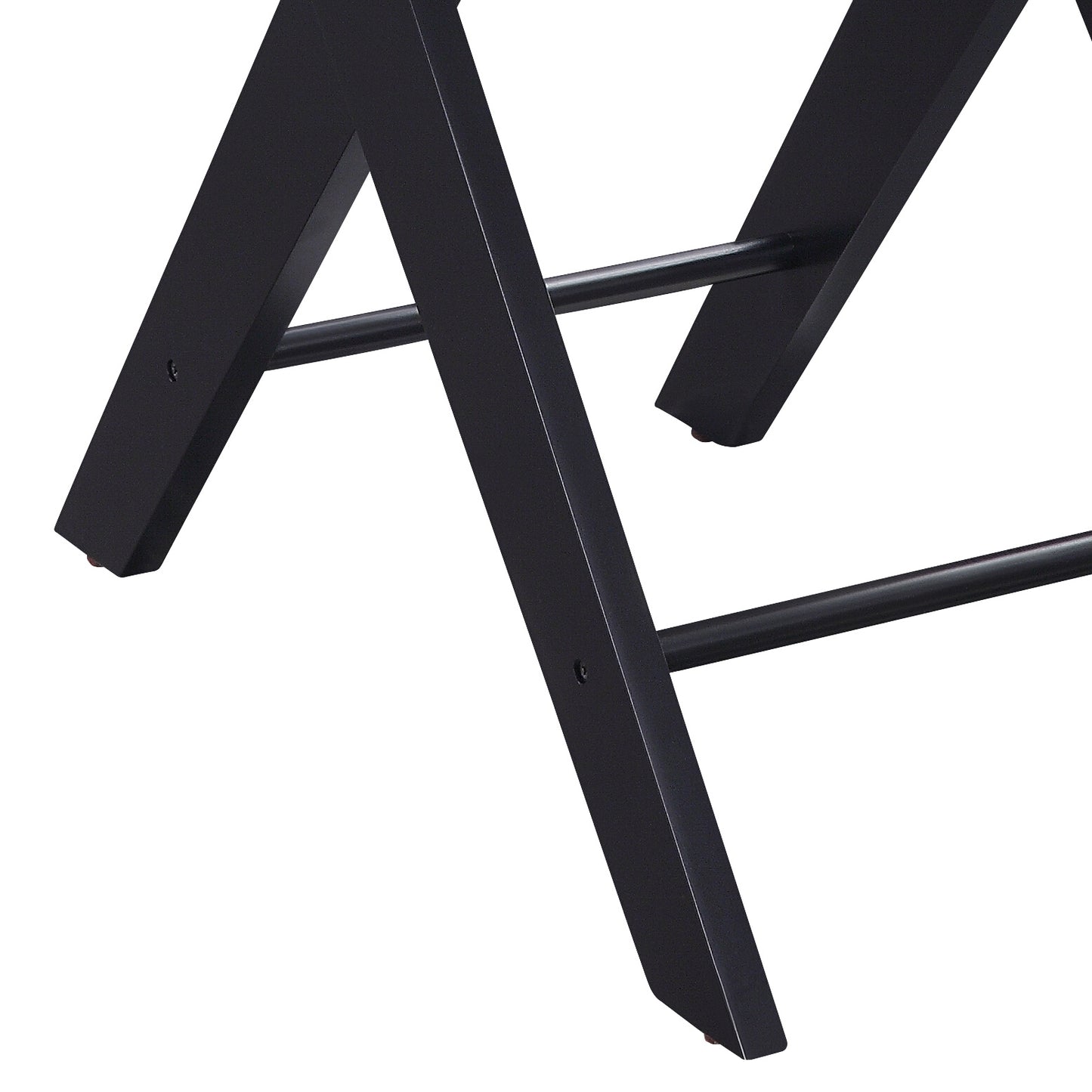 Black metal frame legs with crisscross support bars