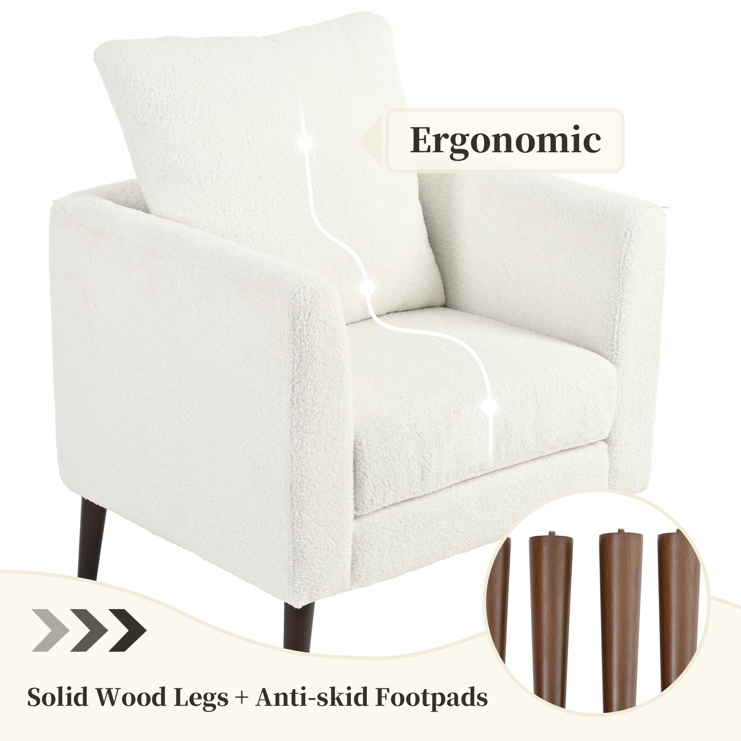 Plush white armchair with ergonomic design accentuating comfort for relaxation