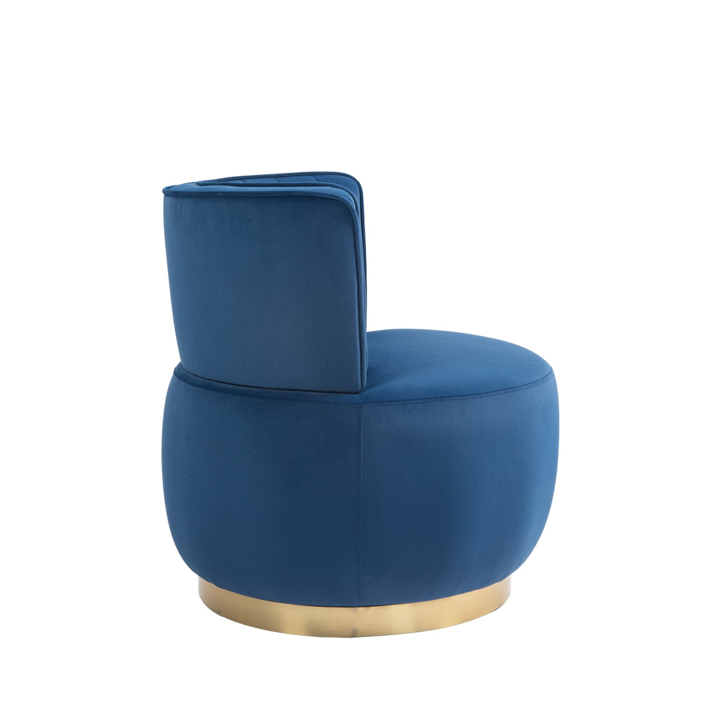Navy blue velvet accent chair with gold base modern design