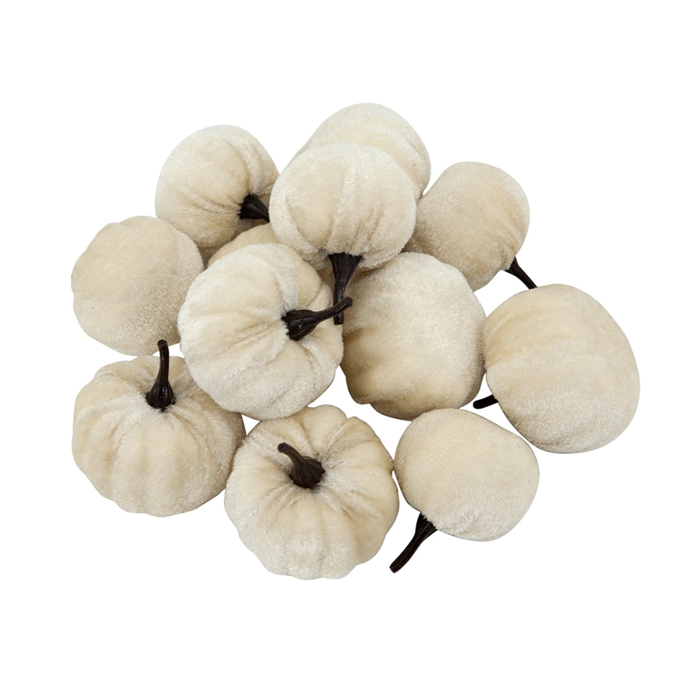 Cream velvet mini pumpkins set of for fall decor and crafts
