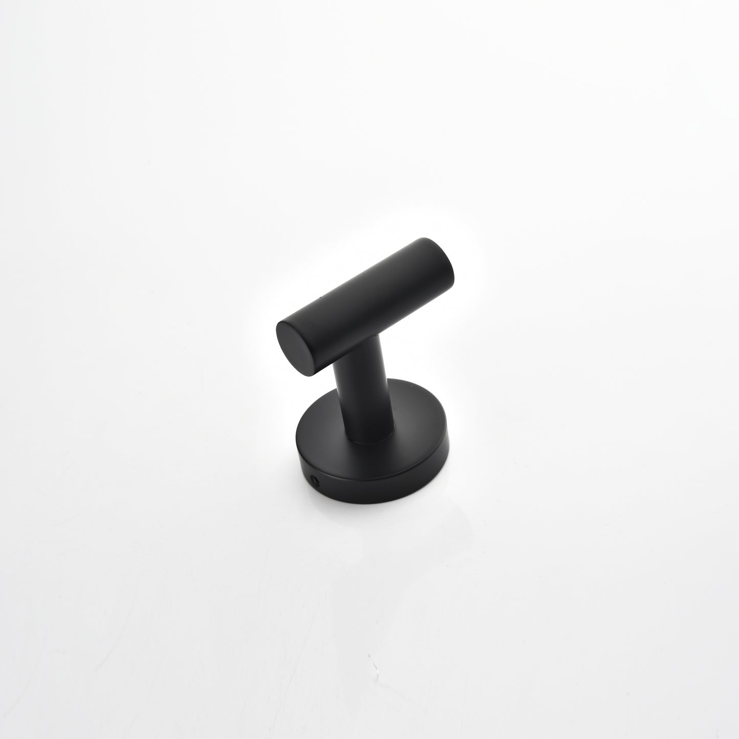 Modern matte black metal robe hook with minimalist design for bathrooms