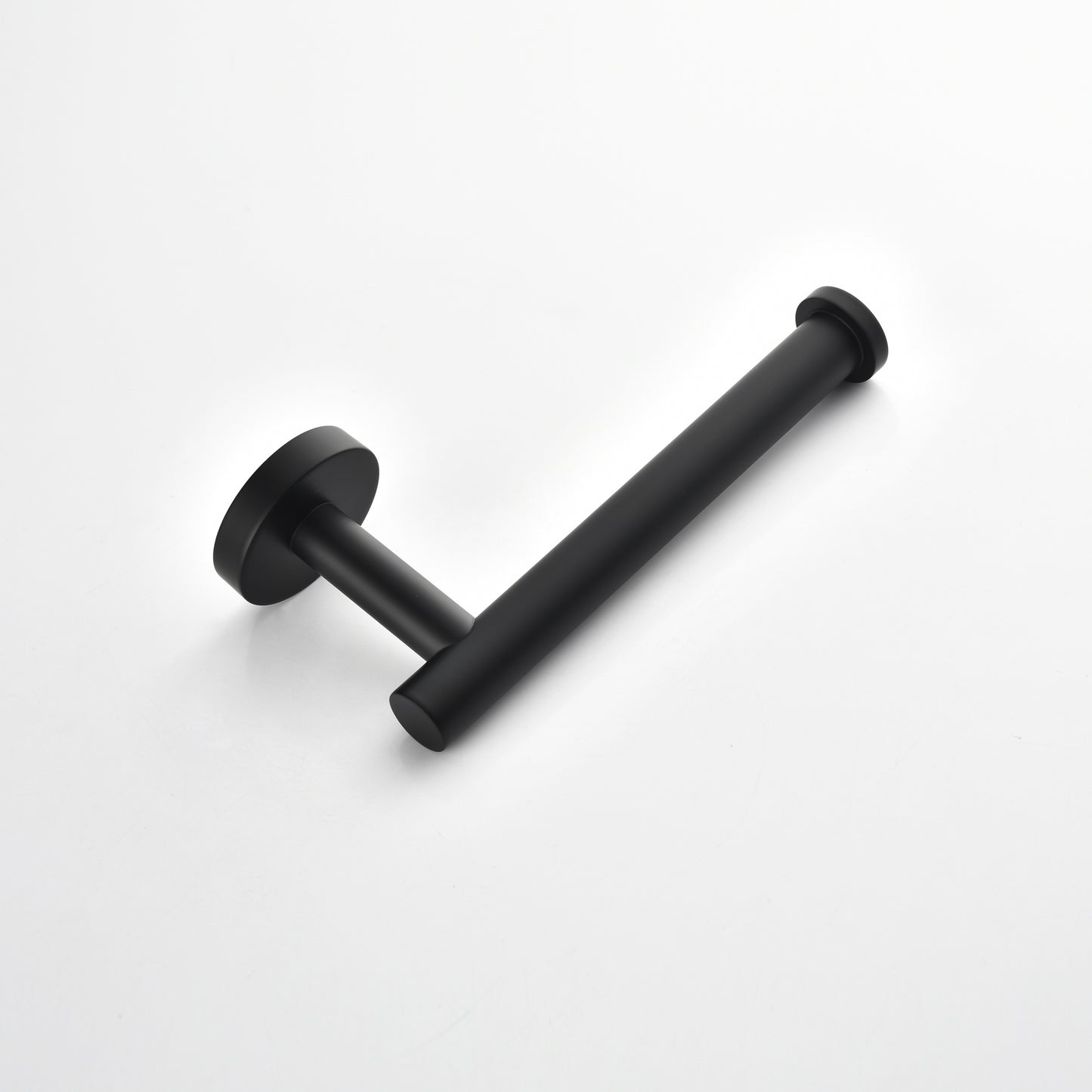 Matte black toilet paper holder modern cylinder design essential bathroom fixture