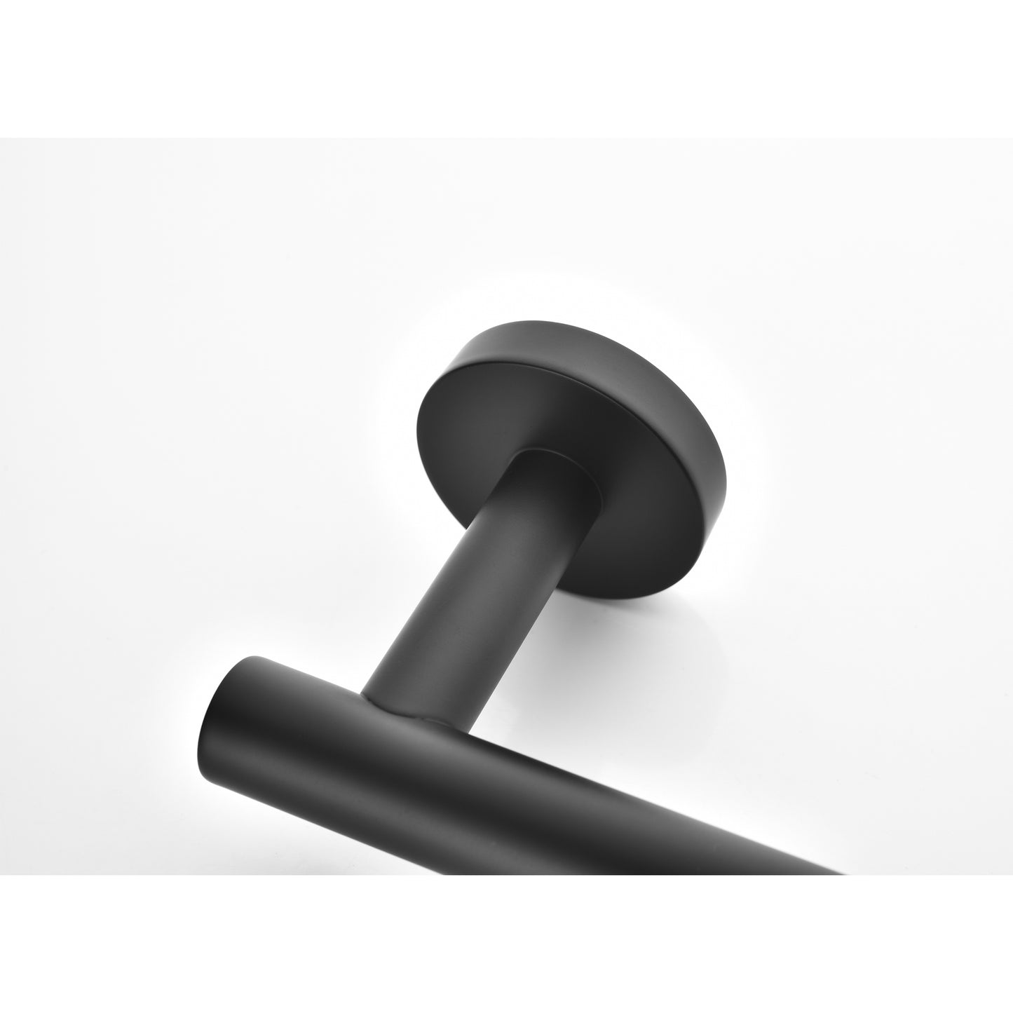 Matte black wallmounted towel bar with minimalist design for modern bathrooms