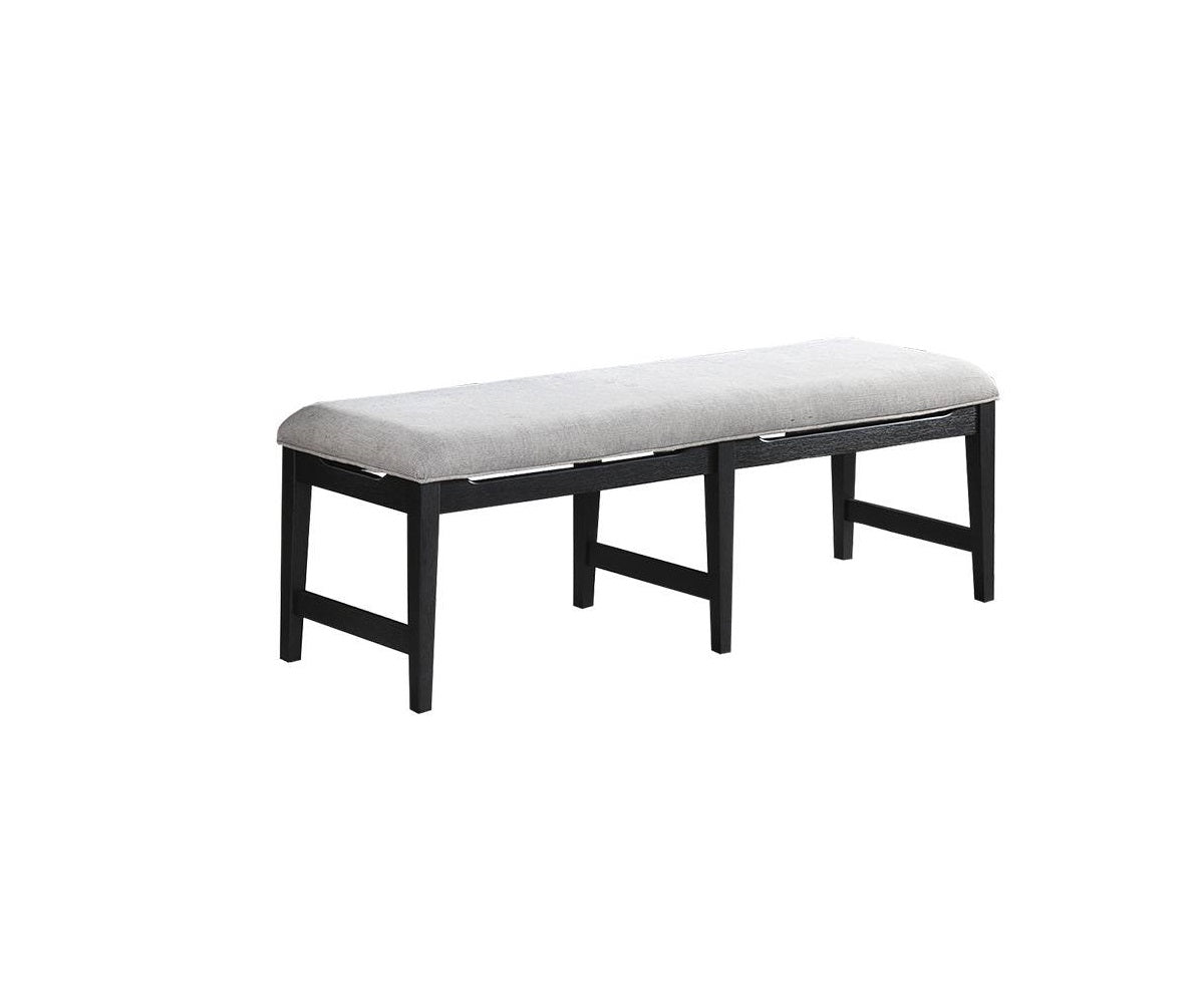 TREATLIFE HOME Modern Dining Bench with Plush Upholstered Cushion, Contemporary Black Frame for Kitchen and Dining Room