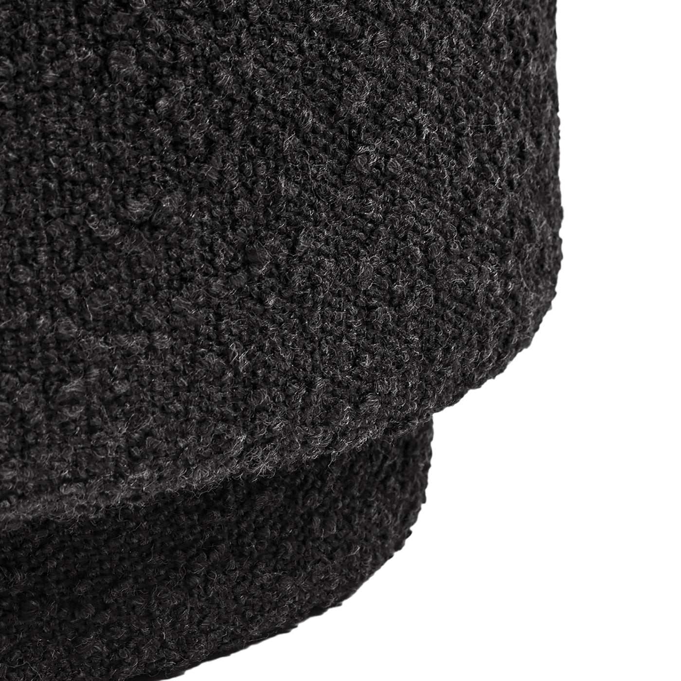 Closeup of textured dark gray wool fabric ideal for cozy winter apparel