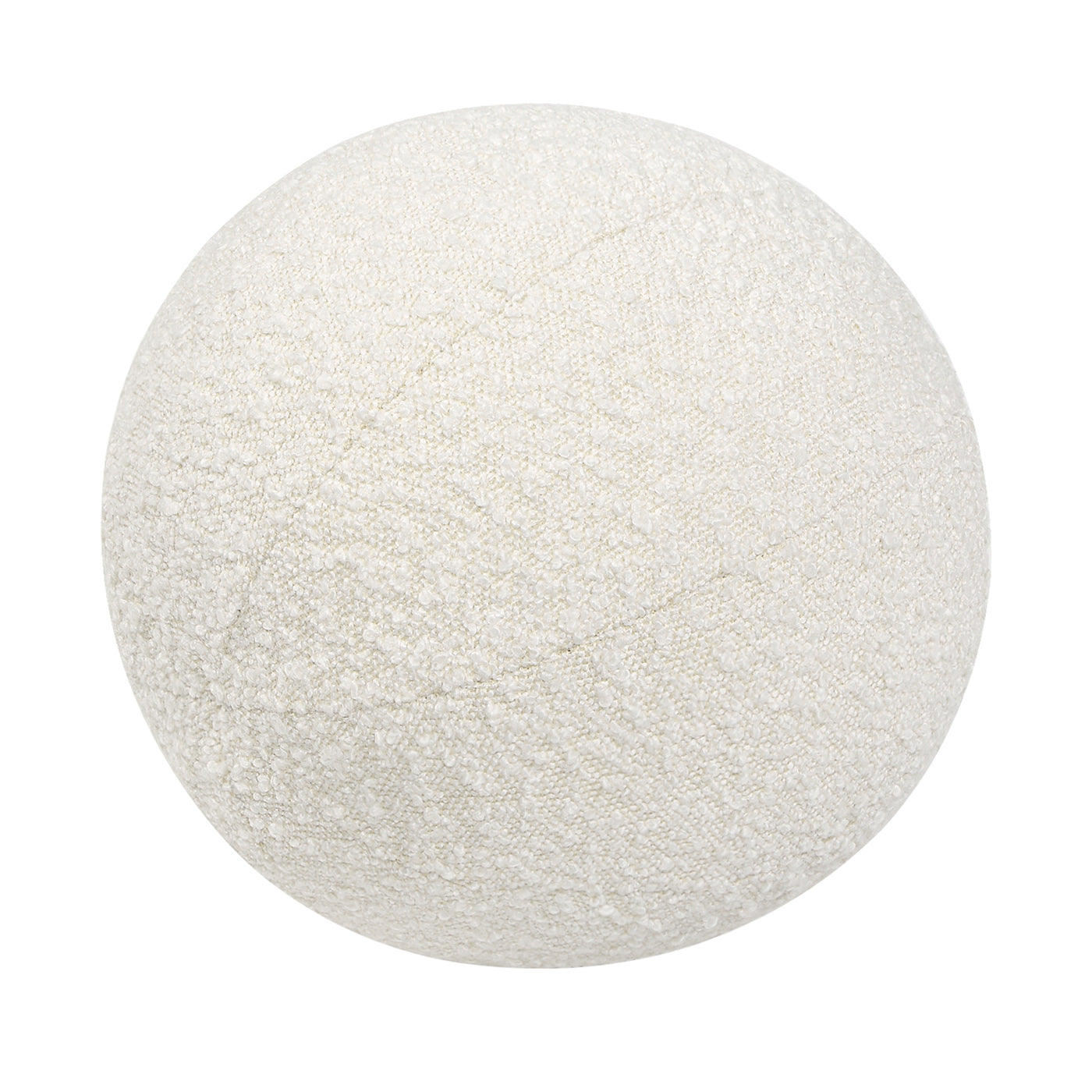 Textured ivory boucle sphere ottoman a cozy and stylish accent for any living room