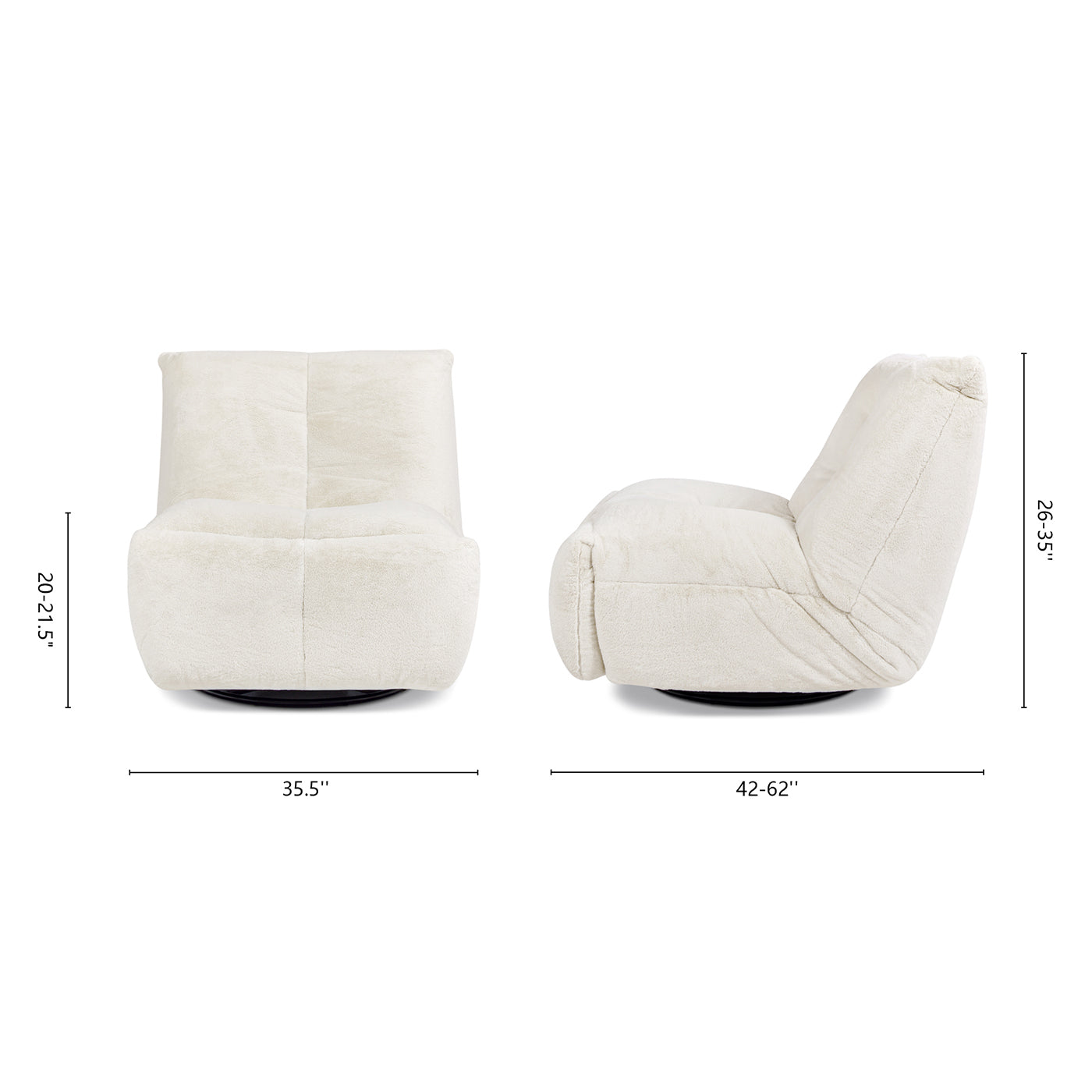 Cream boucle swivel accent chair with plush cushioning and modern design