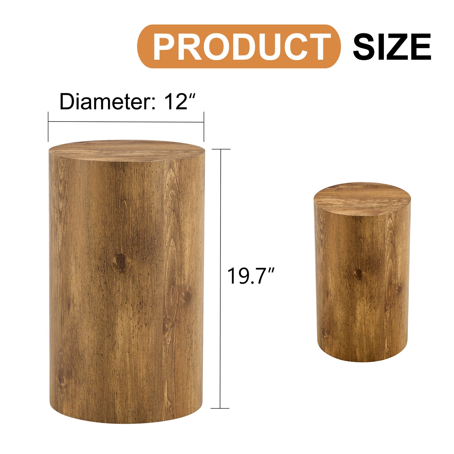 Rustic wooden cylinder stool inch diameter inch height for versatile use