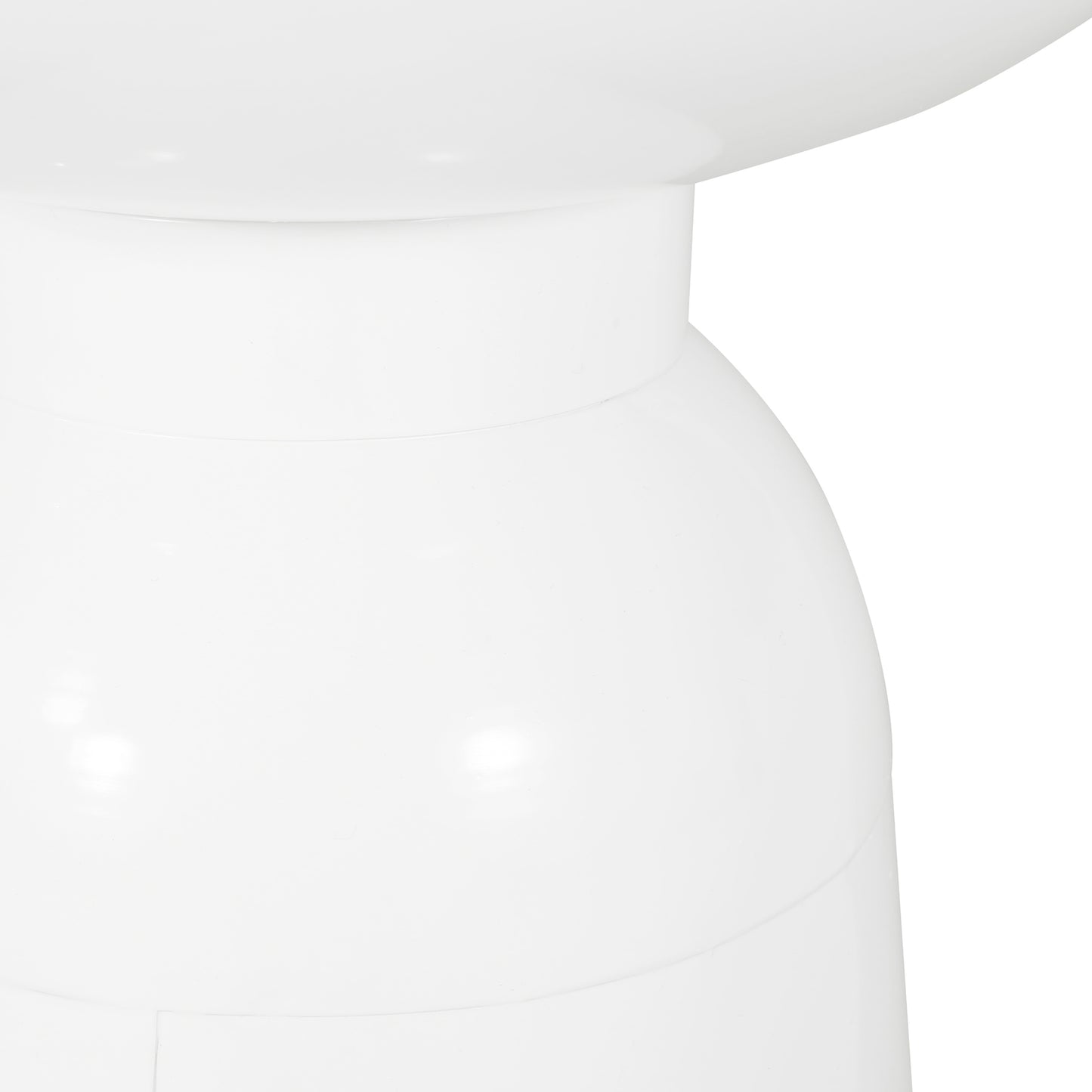 Smooth white pedestal base with a subtle curve perfect for displaying sculptures or vases