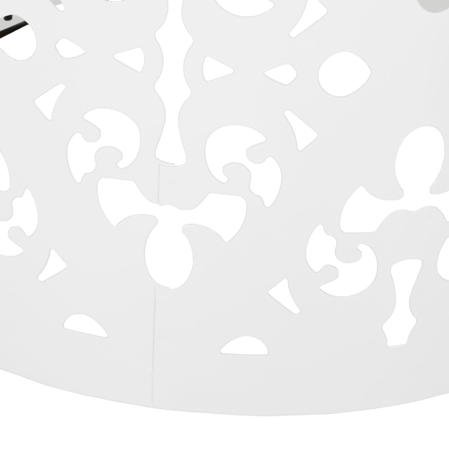 White decorative lampshade with intricate cutout pattern