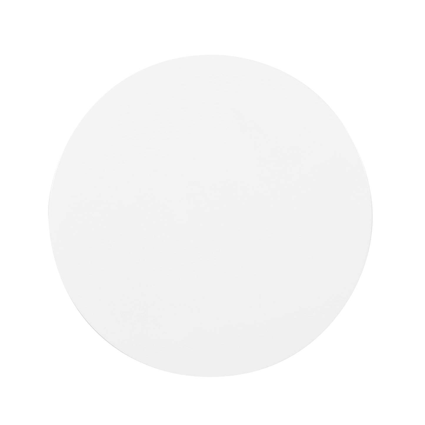 Round white ceramic plate with a smooth matte finish perfect for serving appetizers