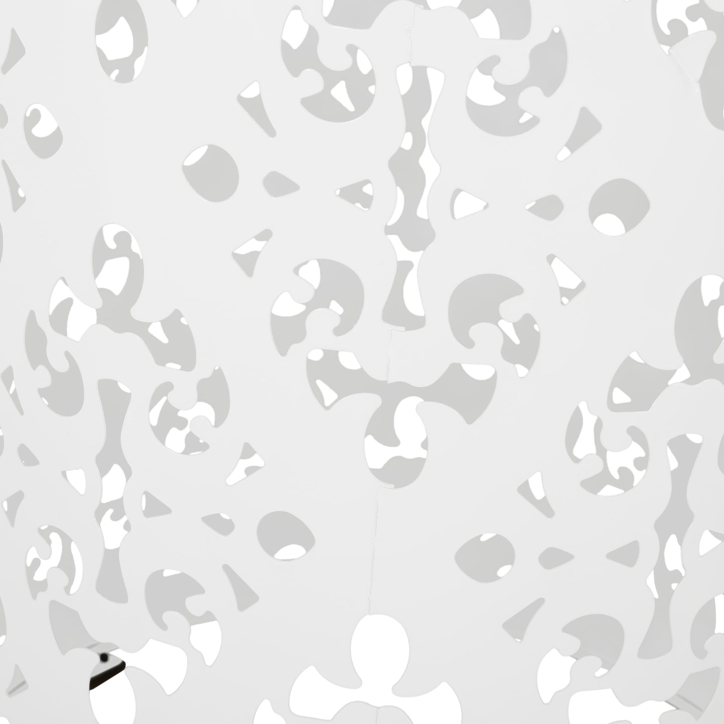 Abstract pattern white modern lamp shade featuring organic cutouts for ambient lighting