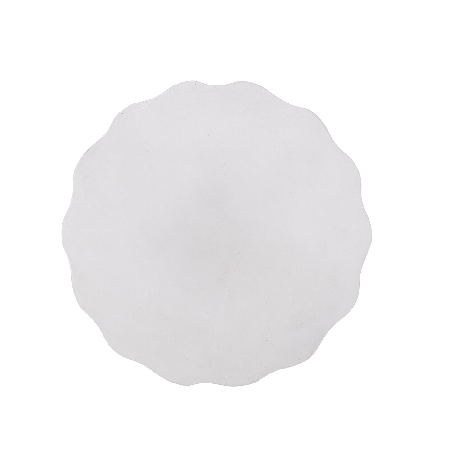 Round textured white placemat with scalloped edges modern dining table accessory