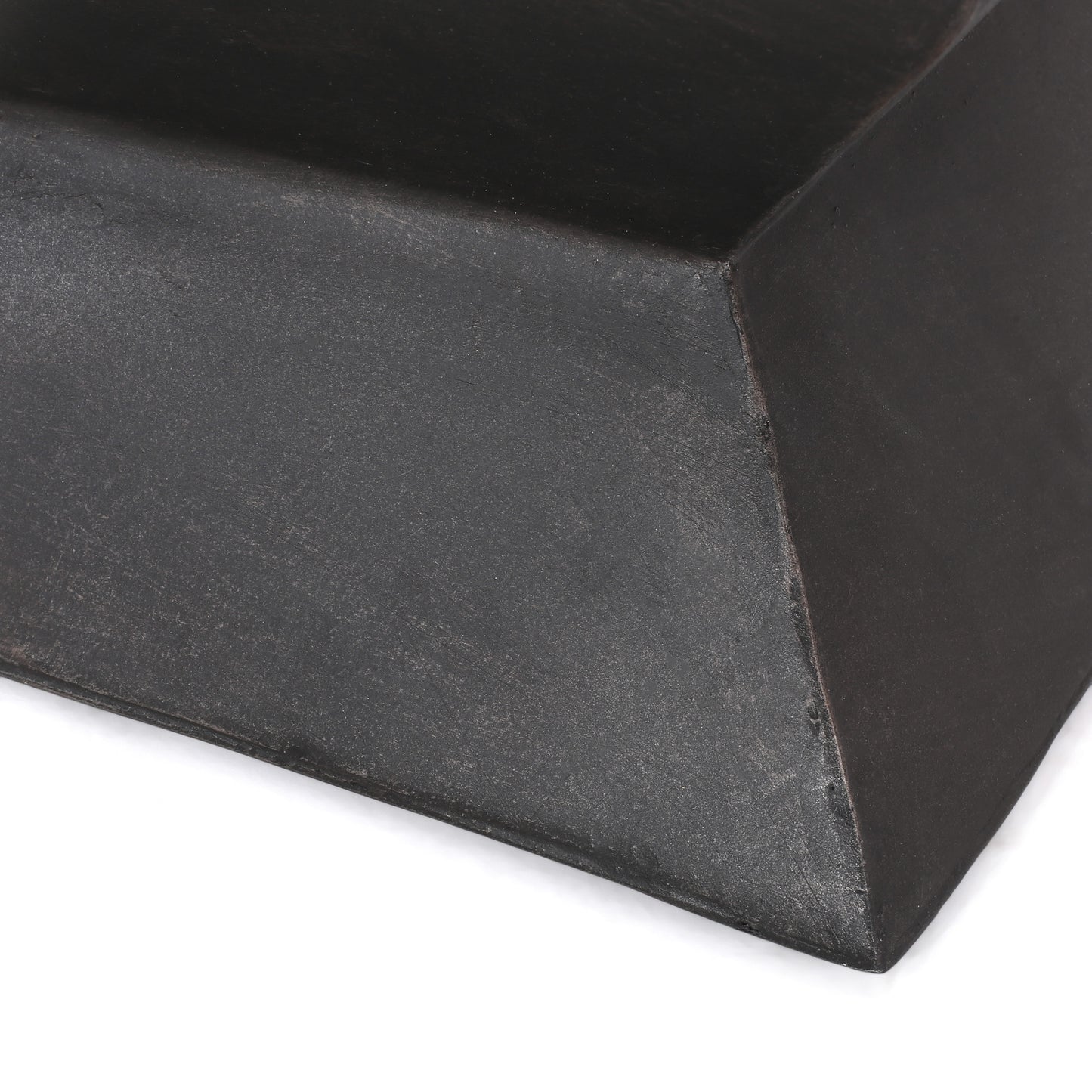 Textured dark gray concrete planter cube shape minimalist design