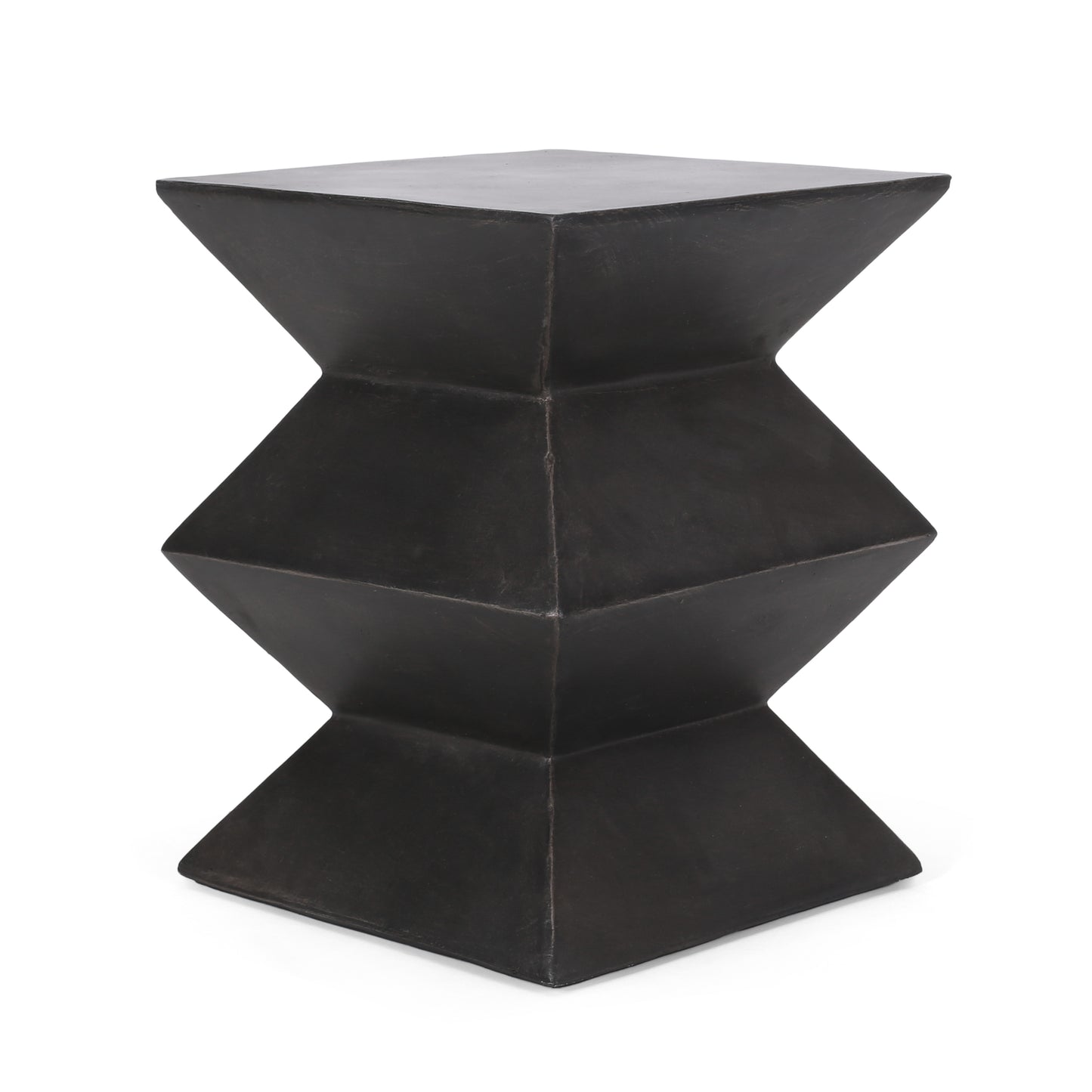 Geometric black accent table with a faceted design for modern decor