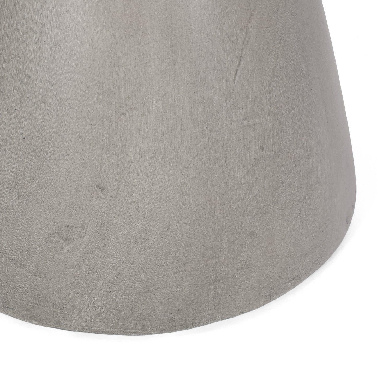Textured grey concrete cylindrical vase with smooth finish
