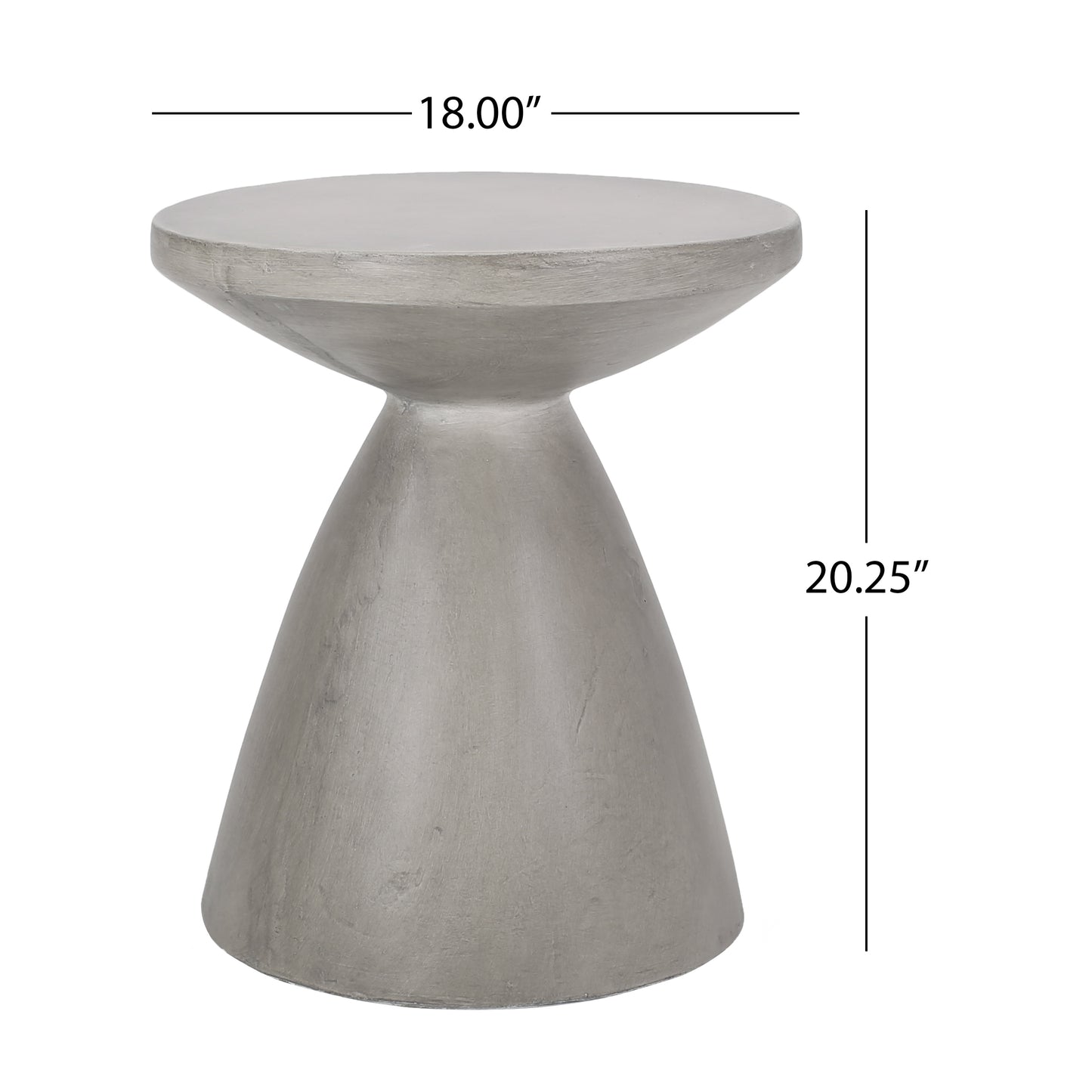 Gray concrete hourglass accent table perfect for modern living rooms