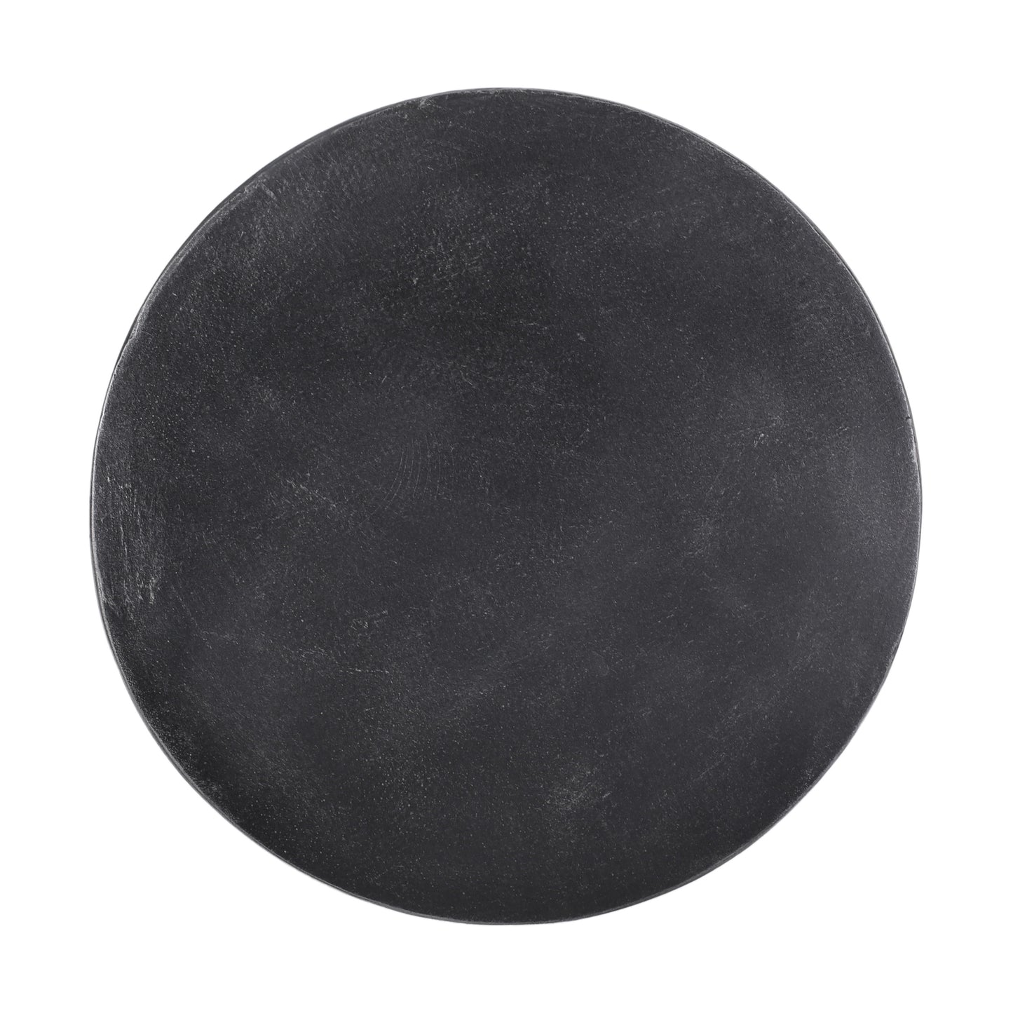 Textured dark grey circular slate coaster perfect for hot or cold beverages