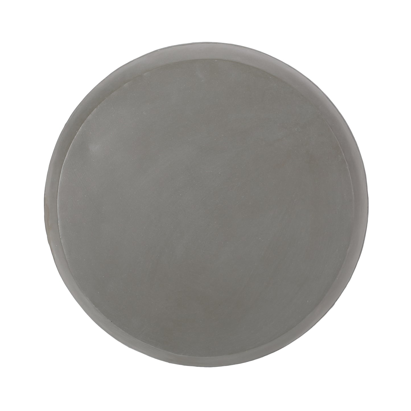 Round gray ceramic coaster with subtle speckled texture inches diameter
