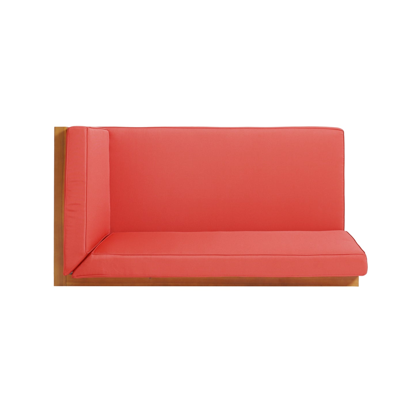 Coral outdoor sectional sofa cushion with wooden frame weatherresistant fabric