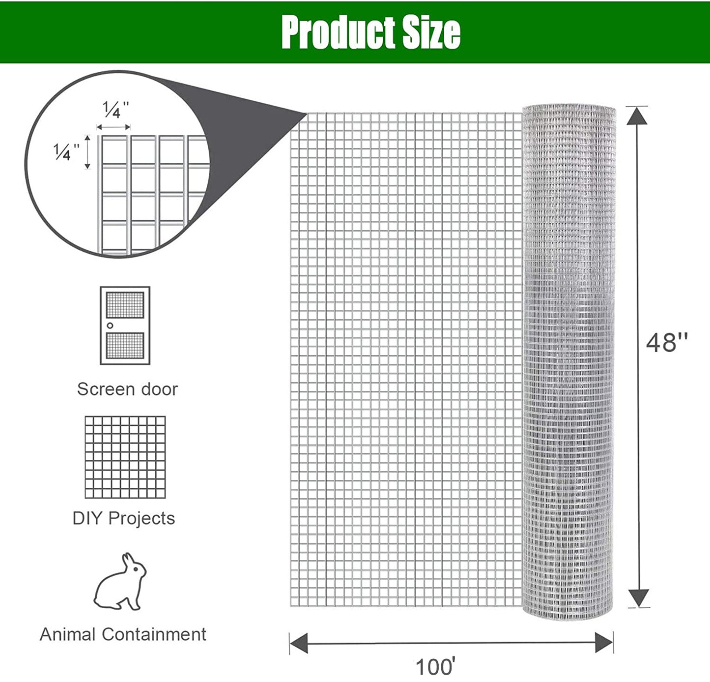 ft roll of inch wide welded wire mesh with inch square openings