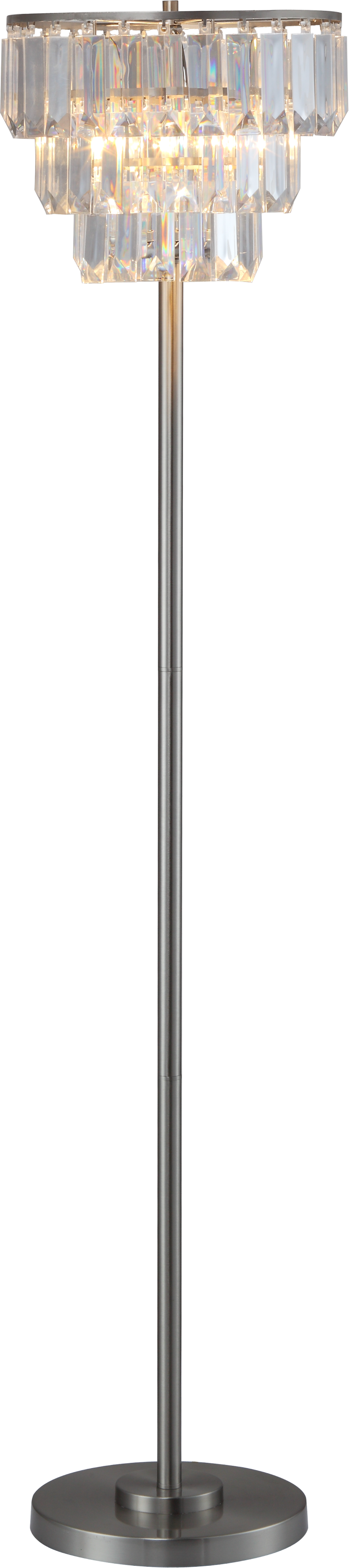Modern brushed nickel floor lamp with tiered crystal accents elegant home lighting