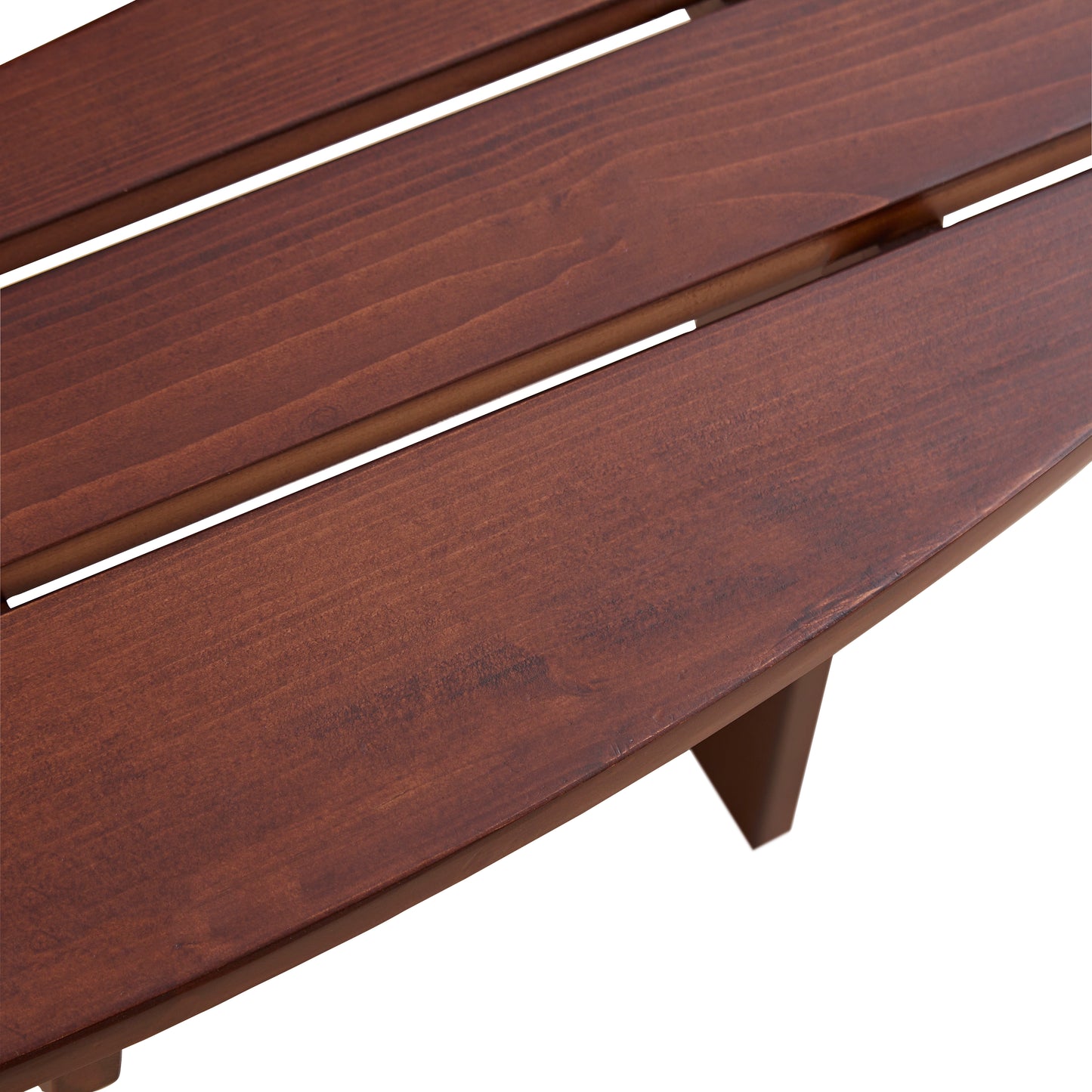 Dark brown wooden slat bench detail outdoor furniture slatted design