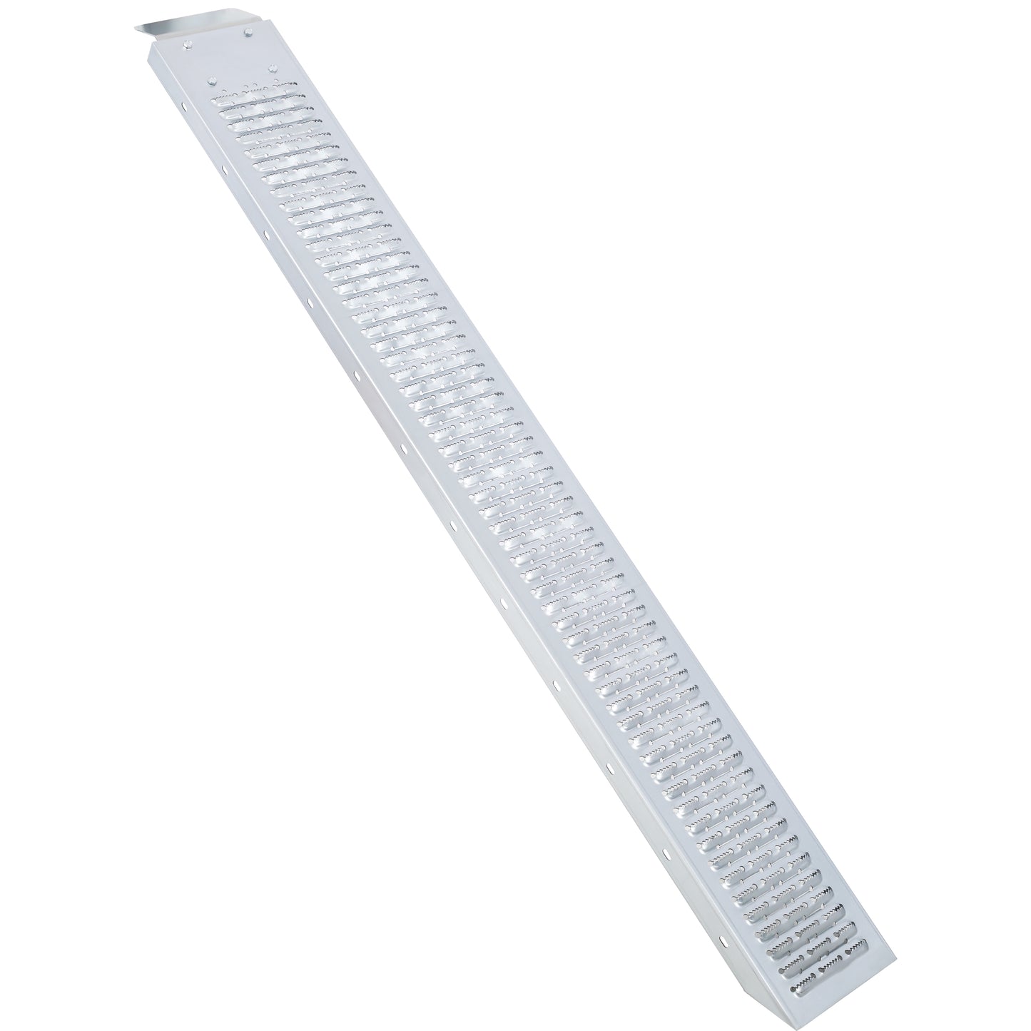 Aluminum tread plate ramp for wheelchairs providing stable access