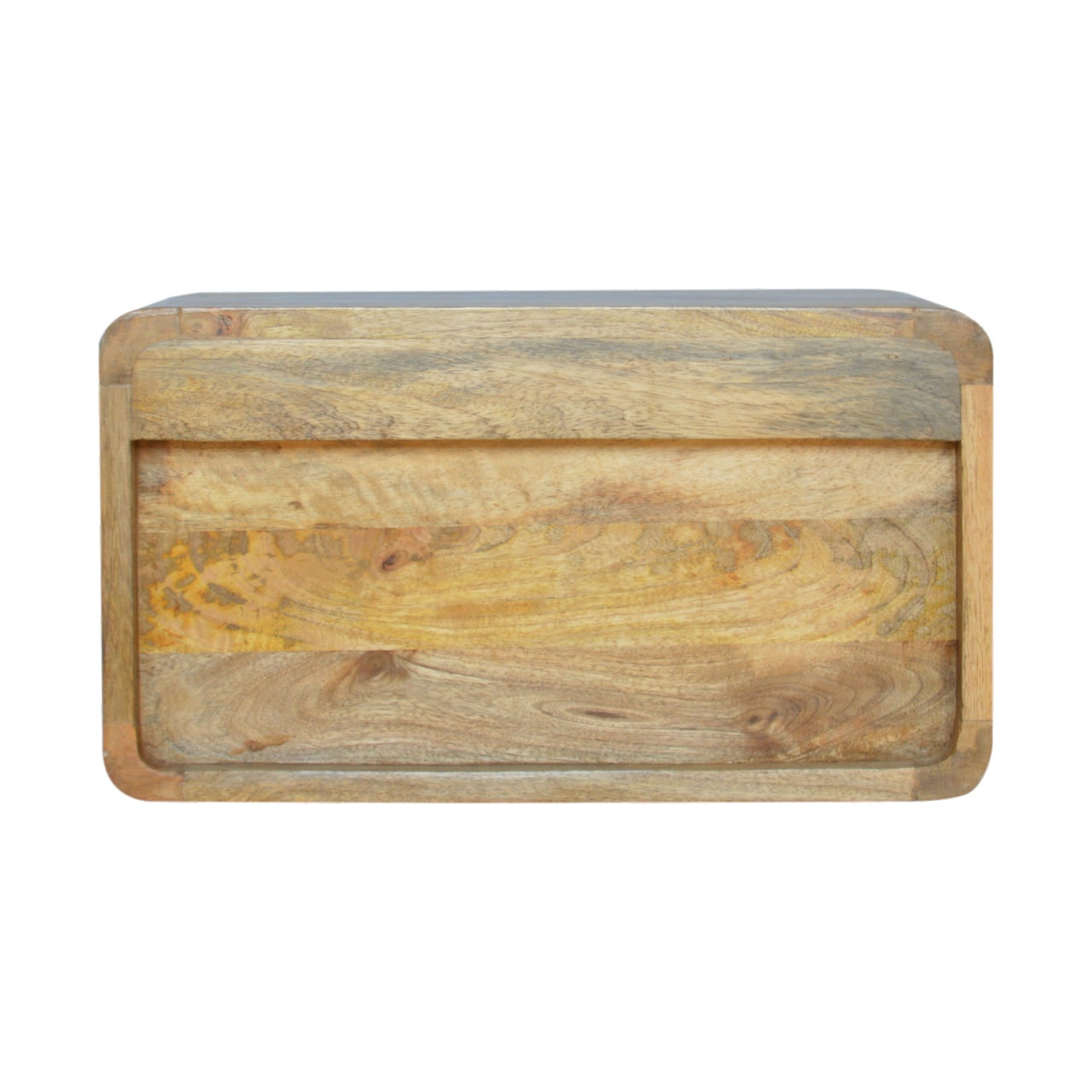 Natural mango wood serving tray with rounded edges and visible grain detail