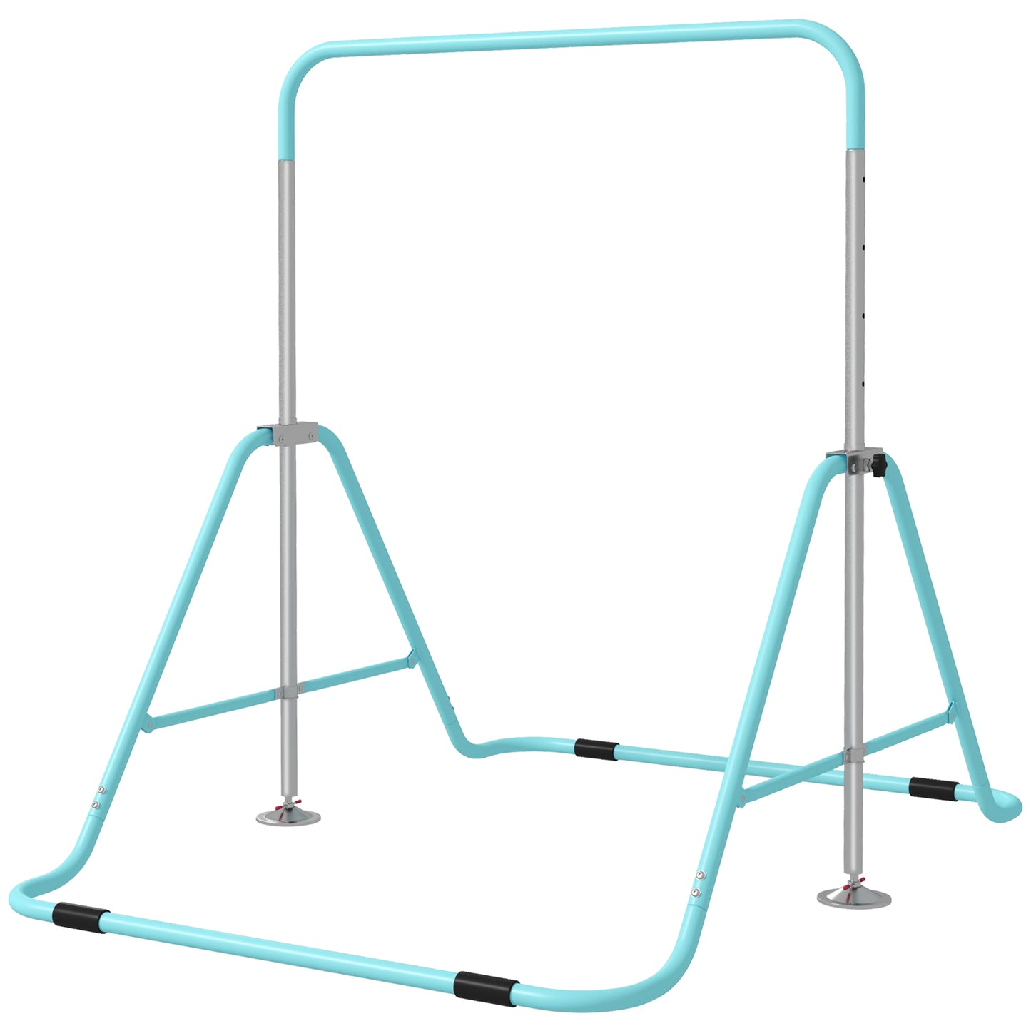 Blue adjustable kids gymnastics bar metal frame indoor use