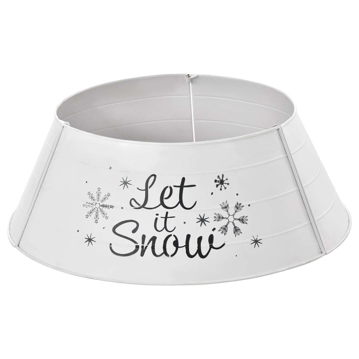 Christmas Tree Stand Cover for Holiday Decor, White Steel