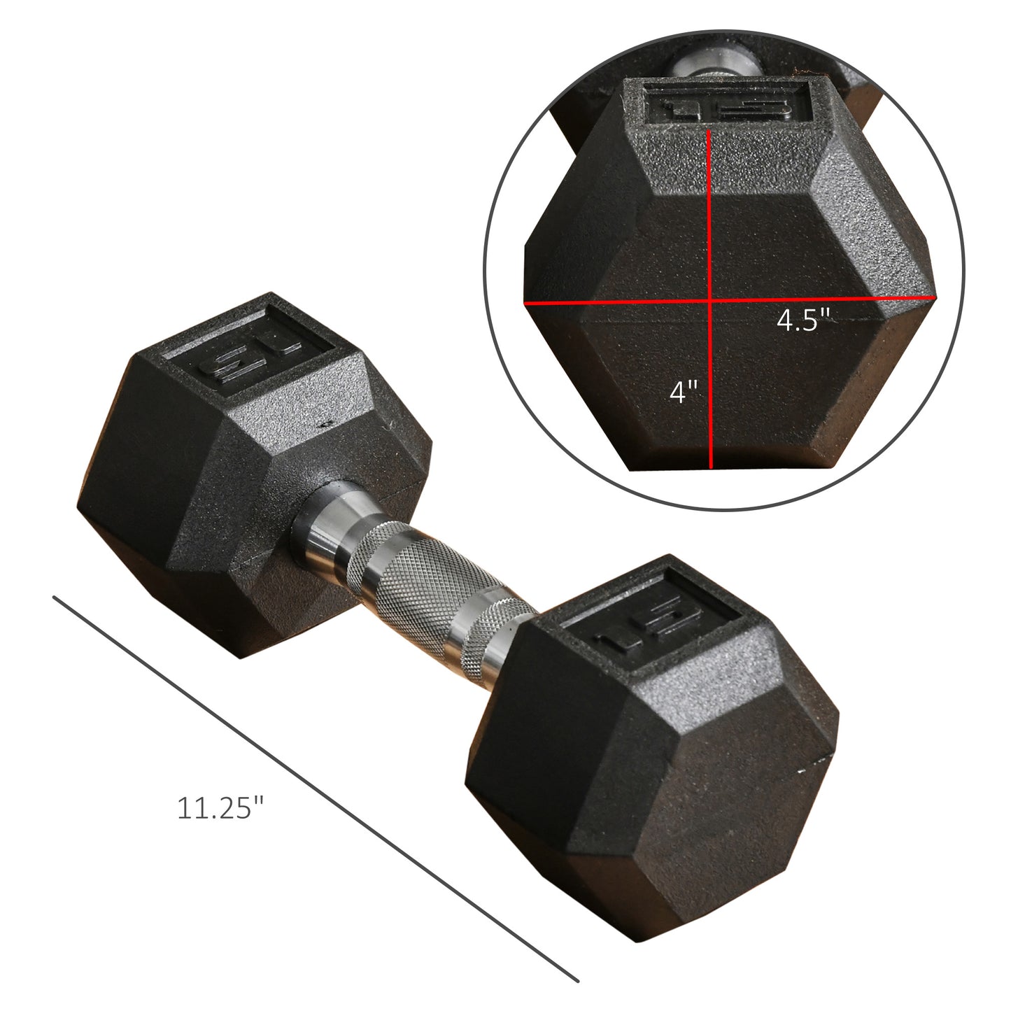 Black cast iron hex dumbbell with textured grip ideal for home workouts